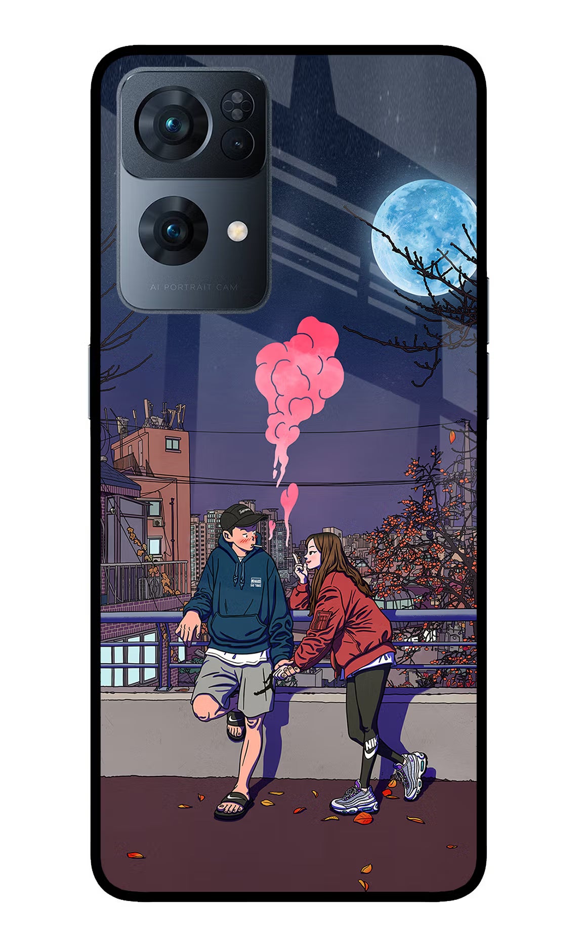 Chilling Couple Oppo Reno7 Pro 5G Glass Case - Chilling Couple Oppo Reno7 Pro 5G Glass Case Chilling Couple Oppo Reno7 Pro 5G Glass Case