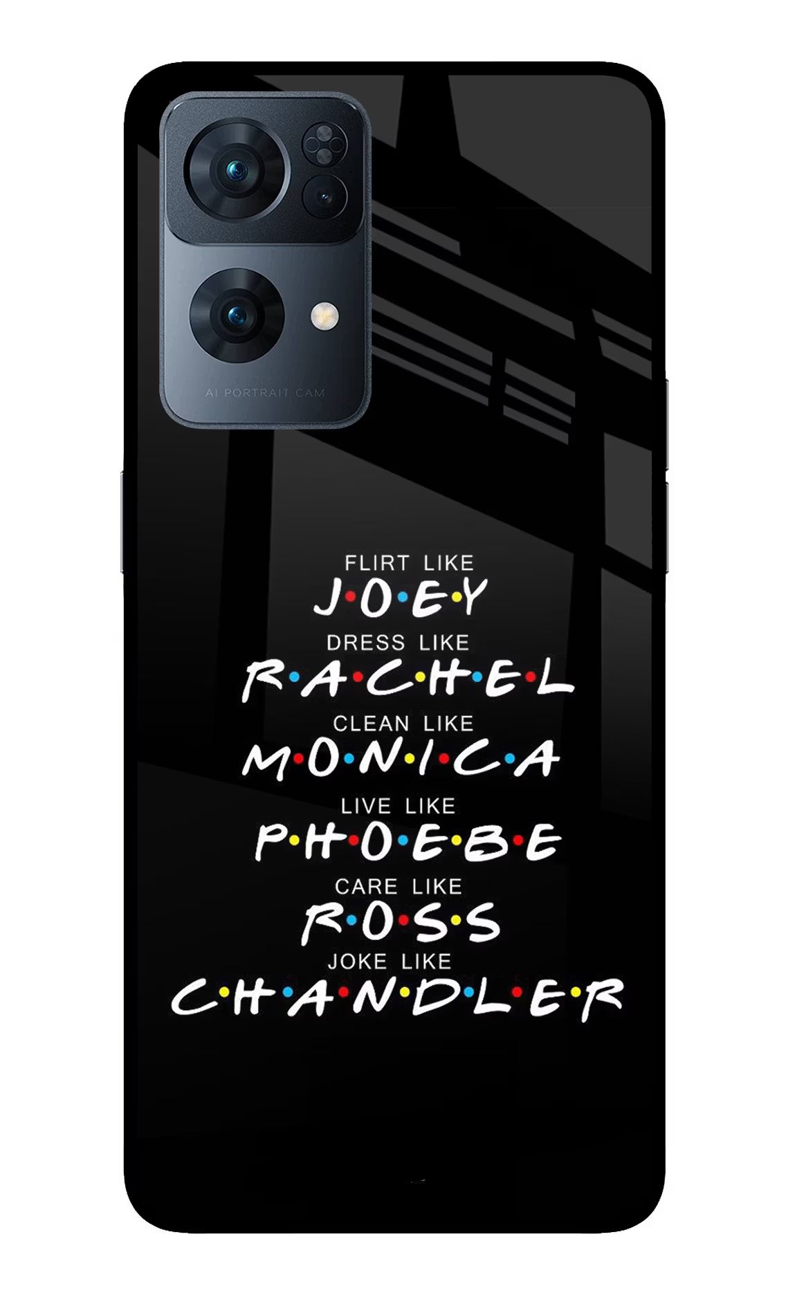 FRIENDS Character Oppo Reno7 Pro 5G Glass Case - FRIENDS Character Oppo Reno7 Pro 5G Glass Case FRIENDS Character Oppo Reno7 Pro 5G Glass Case