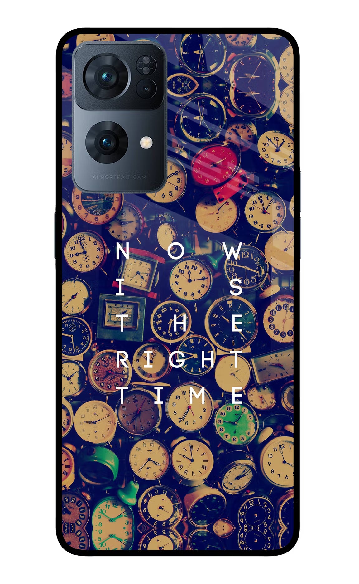 Now is the Right Time Quote Oppo Reno7 Pro 5G Back Cover - Now is the Right Time Quote Oppo Reno7 Pro 5G Glass Case Back Cover by Casekaro Now is the Right Time Quote Oppo Reno7 Pro 5G Glass Case Back Cover by Casekaro