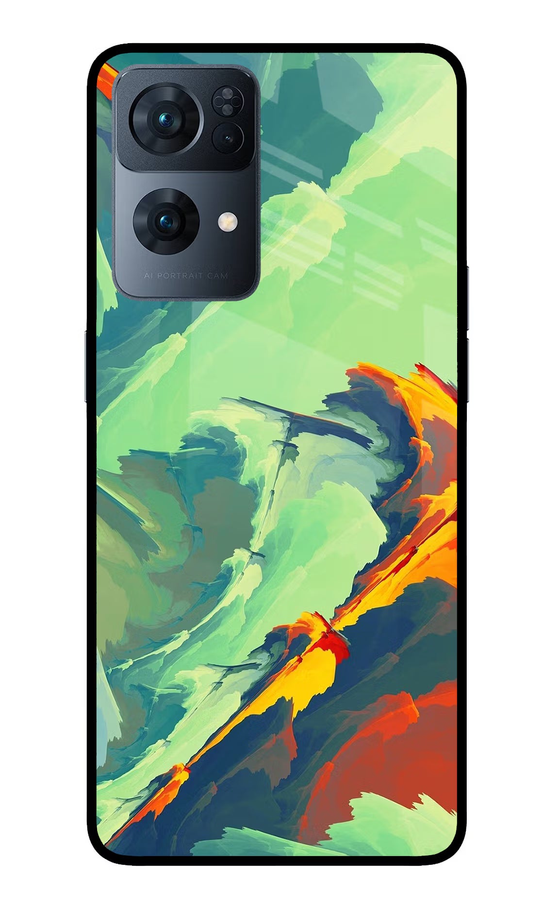 Paint Art Oppo Reno7 Pro 5G Back Cover - Paint Art Oppo Reno7 Pro 5G Glass Case Back Cover by Casekaro Paint Art Oppo Reno7 Pro 5G Glass Case Back Cover by Casekaro