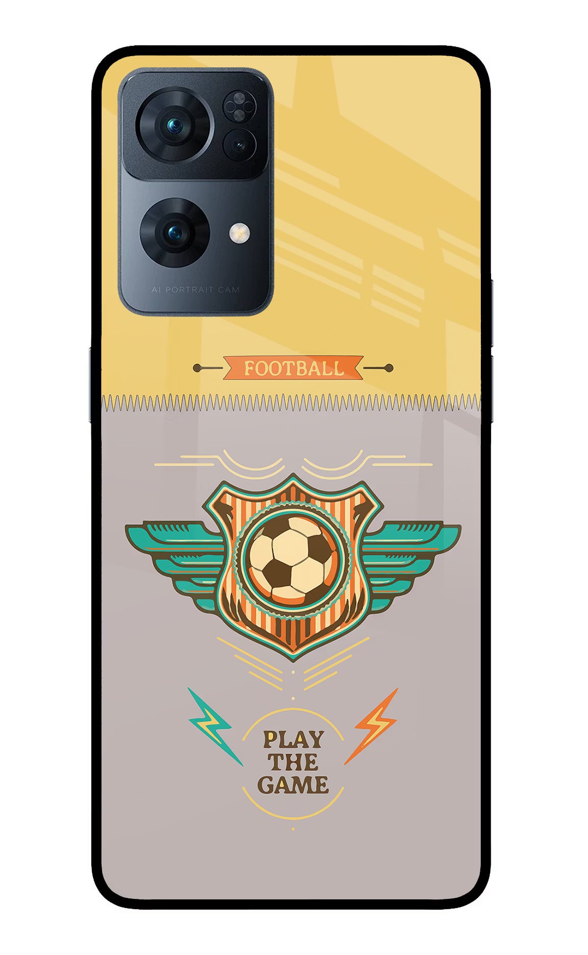 Football Oppo Reno7 Pro 5G Back Cover - Football Oppo Reno7 Pro 5G Glass Case Back Cover by Casekaro Football Oppo Reno7 Pro 5G Glass Case Back Cover by Casekaro