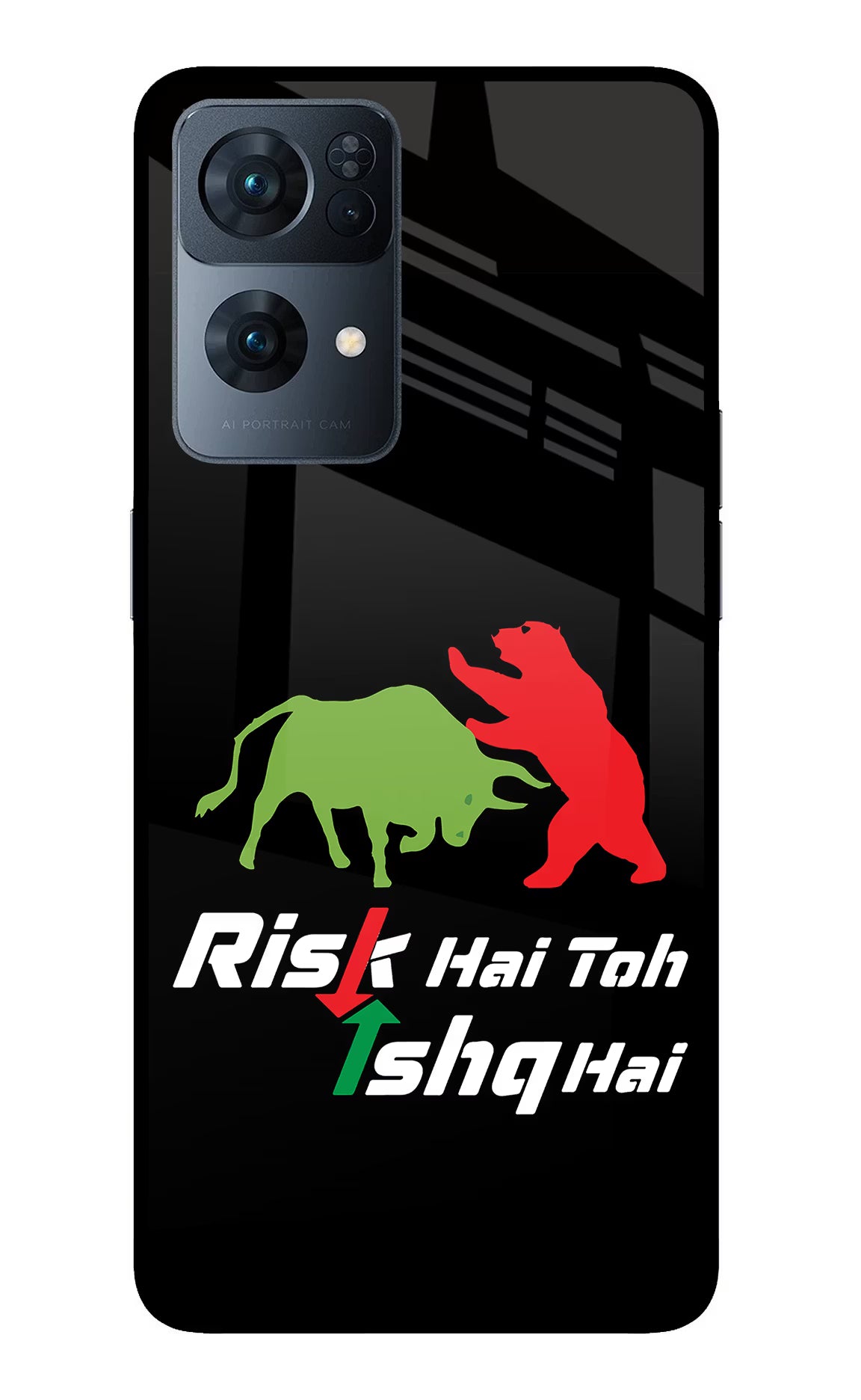 Risk Hai Toh Ishq Hai Oppo Reno7 Pro 5G Back Cover - Risk Hai Toh Ishq Hai Oppo Reno7 Pro 5G Glass Case Back Cover by Casekaro Risk Hai Toh Ishq Hai Oppo Reno7 Pro 5G Glass Case Back Cover by Casekaro