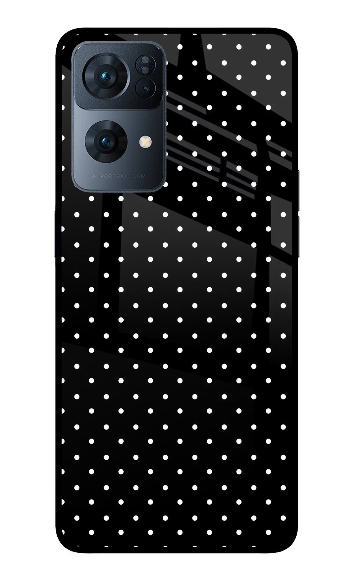 White Dots Oppo Reno7 Pro 5G Back Cover - White Dots Oppo Reno7 Pro 5G Glass Case Back Cover by Casekaro White Dots Oppo Reno7 Pro 5G Glass Case Back Cover by Casekaro