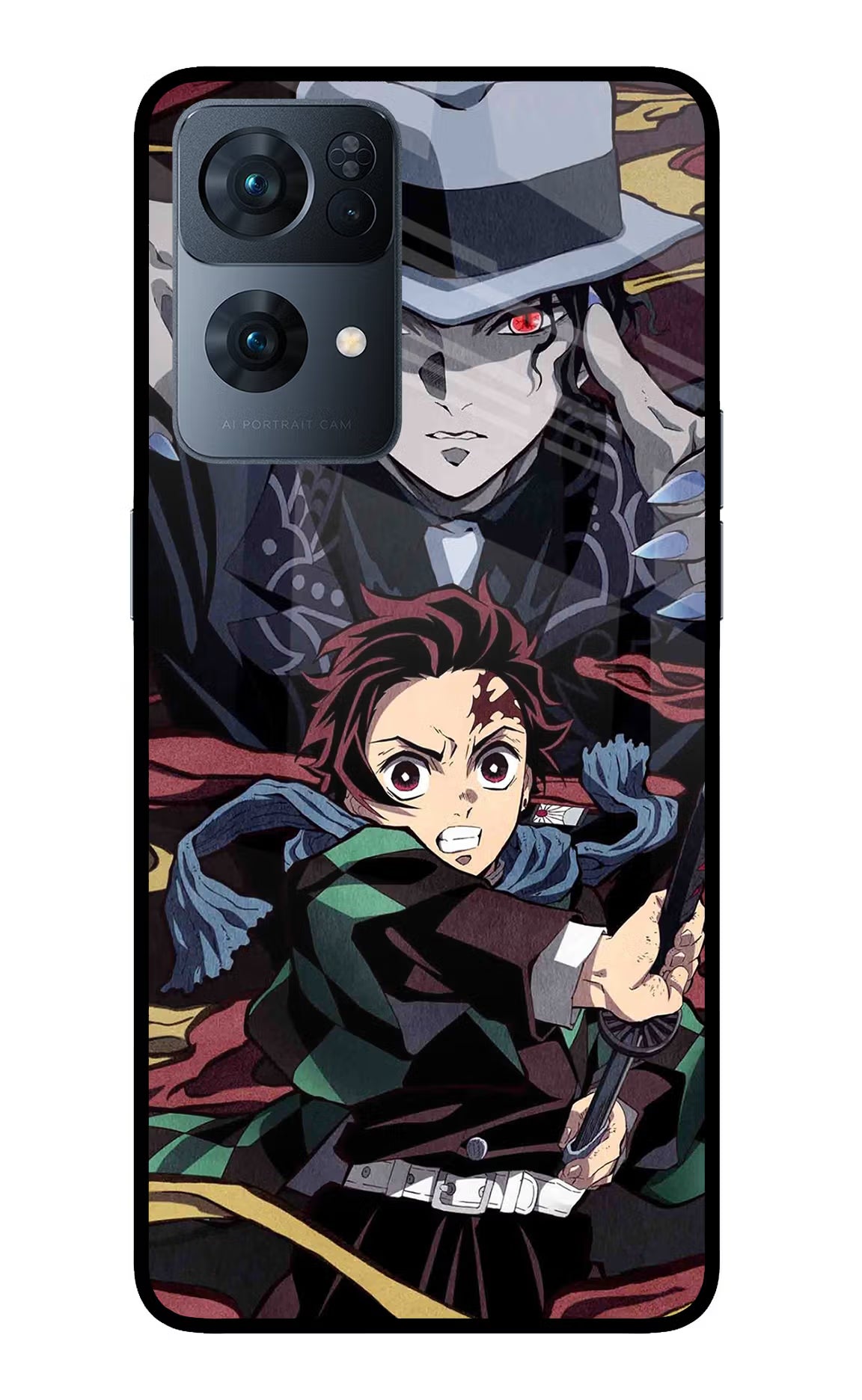Demon Slayer Oppo Reno7 Pro 5G Back Cover - Demon Slayer Oppo Reno7 Pro 5G Glass Case Back Cover by Casekaro Demon Slayer Oppo Reno7 Pro 5G Glass Case Back Cover by Casekaro
