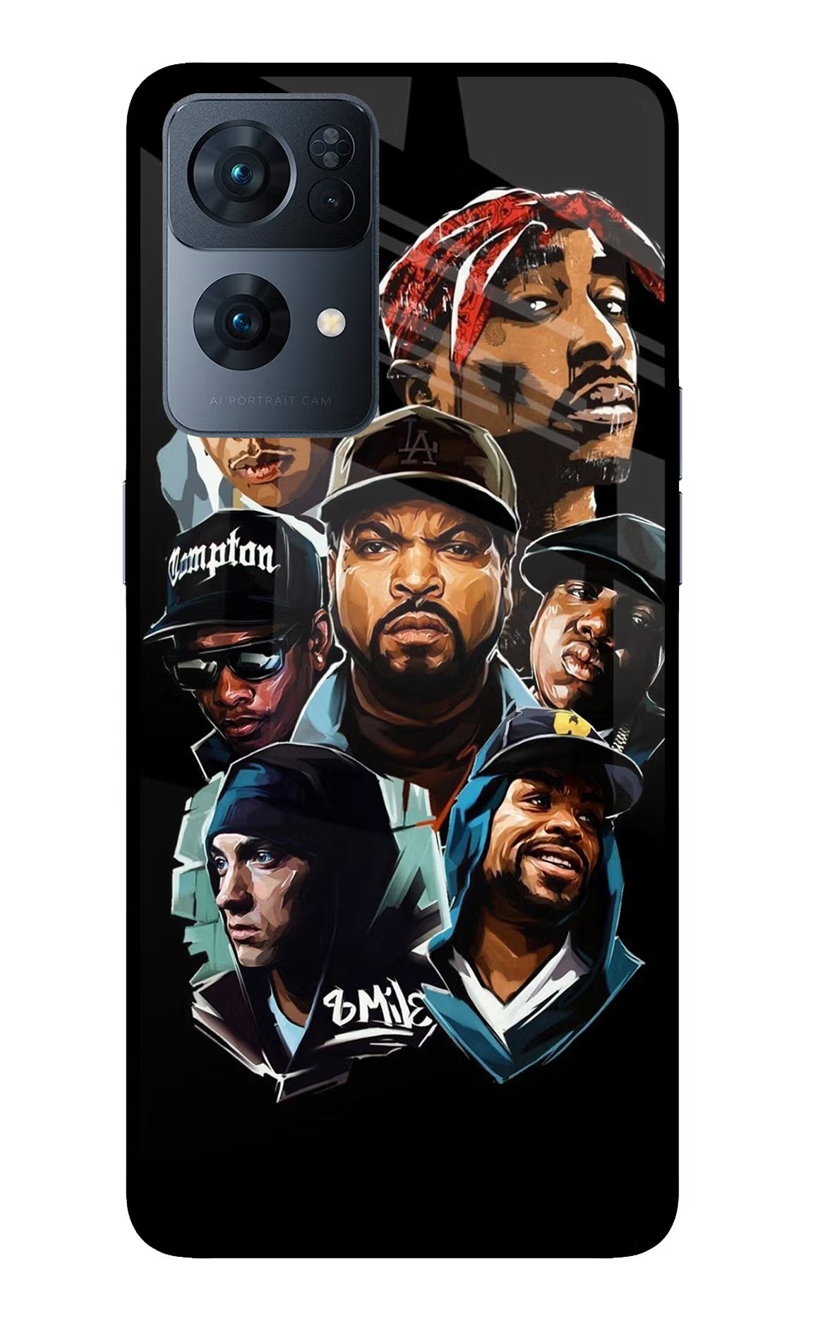 Rappers Oppo Reno7 Pro 5G Back Cover - Rappers Oppo Reno7 Pro 5G Glass Case Back Cover by Casekaro Rappers Oppo Reno7 Pro 5G Glass Case Back Cover by Casekaro