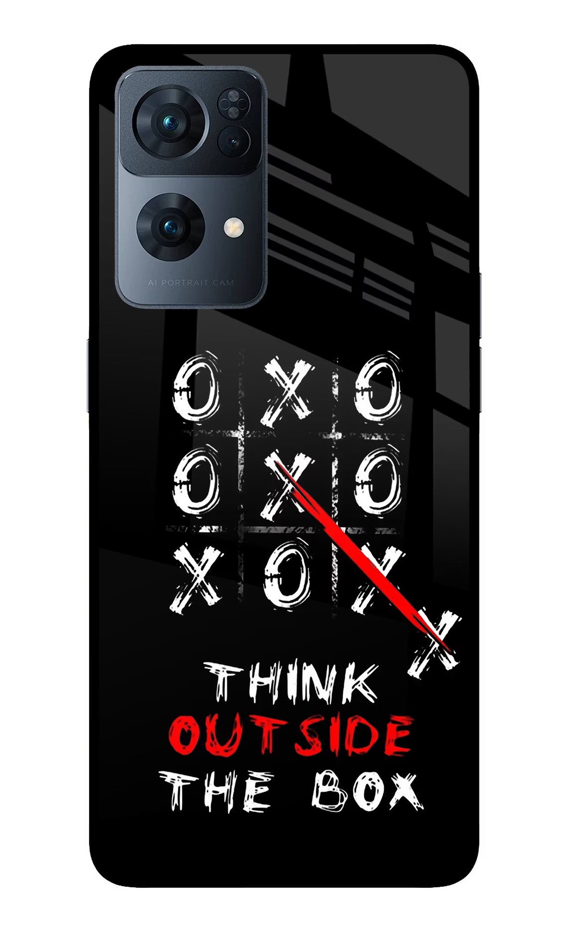 Think out of the BOX Oppo Reno7 Pro 5G Back Cover - Think out of the BOX Oppo Reno7 Pro 5G Glass Case Back Cover by Casekaro Think out of the BOX Oppo Reno7 Pro 5G Glass Case Back Cover by Casekaro
