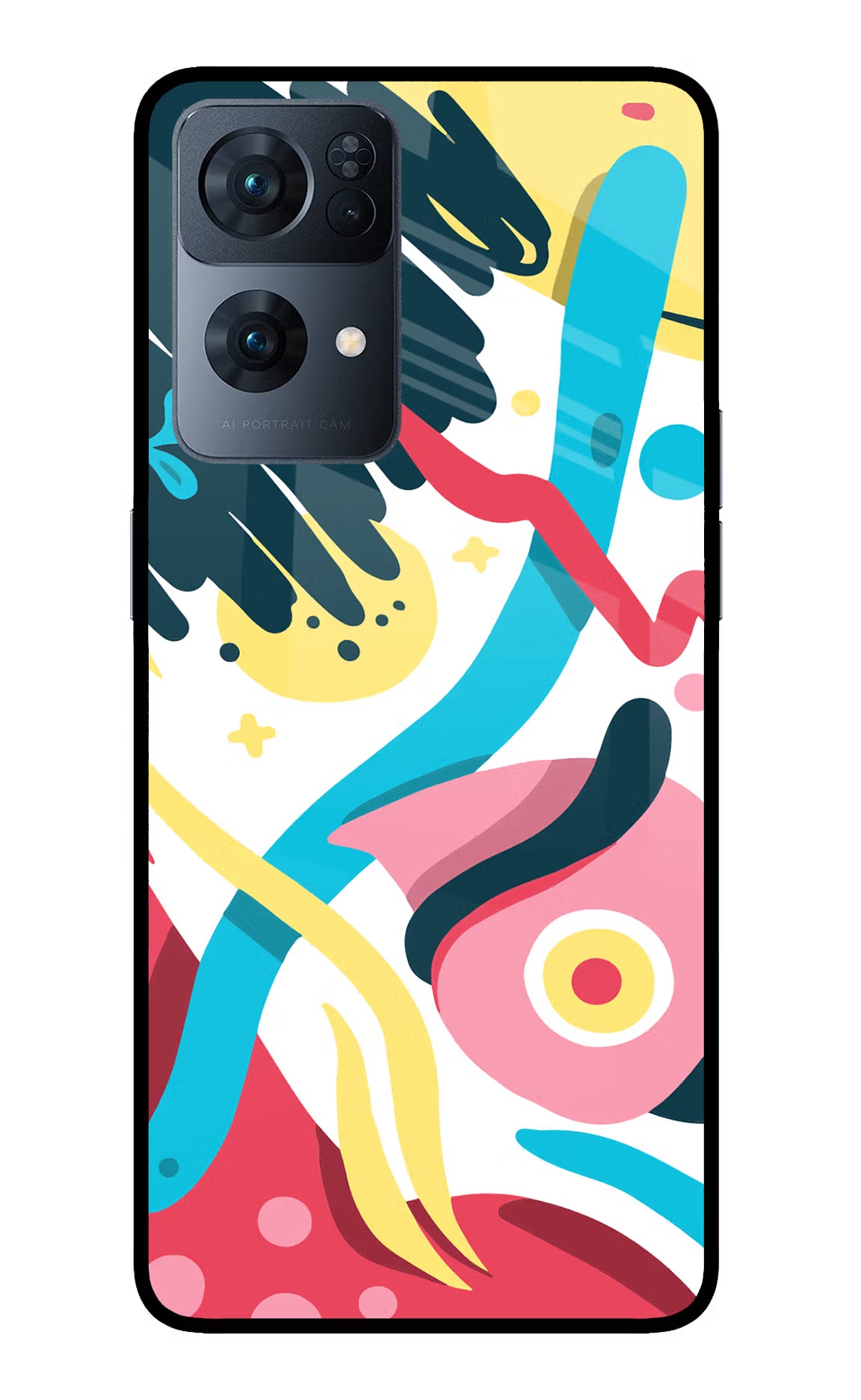 Trippy Oppo Reno7 Pro 5G Back Cover - Trippy Oppo Reno7 Pro 5G Glass Case Back Cover by Casekaro Trippy Oppo Reno7 Pro 5G Glass Case Back Cover by Casekaro