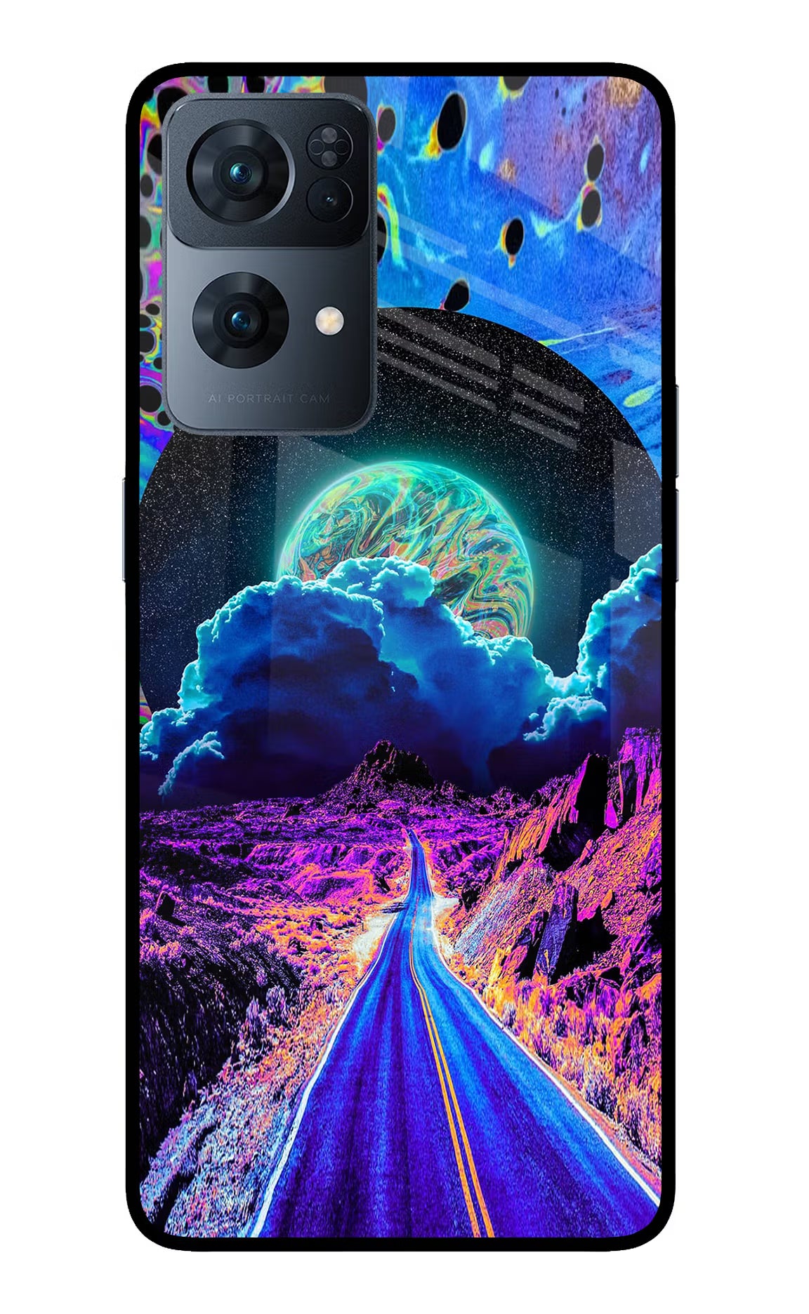 Psychedelic Painting Oppo Reno7 Pro 5G Back Cover - Psychedelic Painting Oppo Reno7 Pro 5G Glass Case Back Cover by Casekaro Psychedelic Painting Oppo Reno7 Pro 5G Glass Case Back Cover by Casekaro