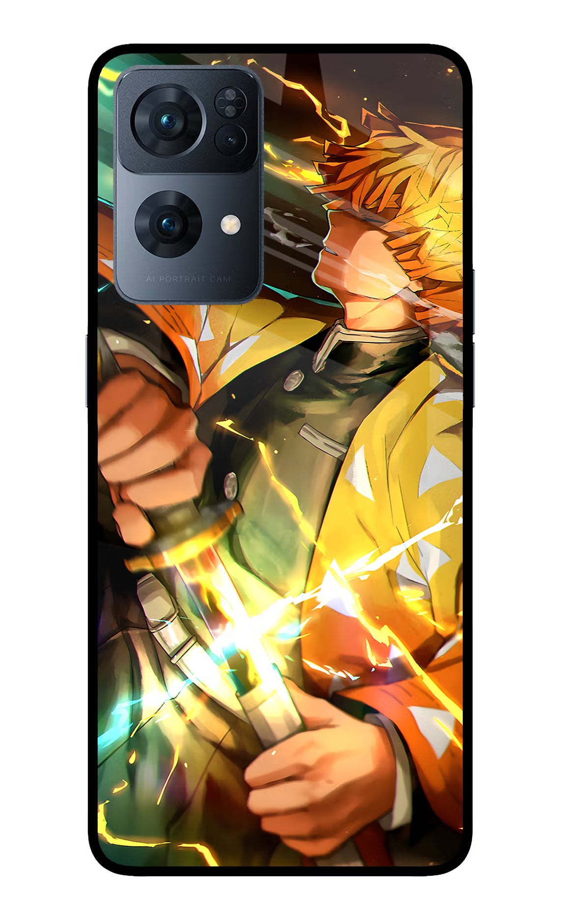 Demon Slayer Oppo Reno7 Pro 5G Back Cover - Demon Slayer Oppo Reno7 Pro 5G Glass Case Back Cover by Casekaro Demon Slayer Oppo Reno7 Pro 5G Glass Case Back Cover by Casekaro