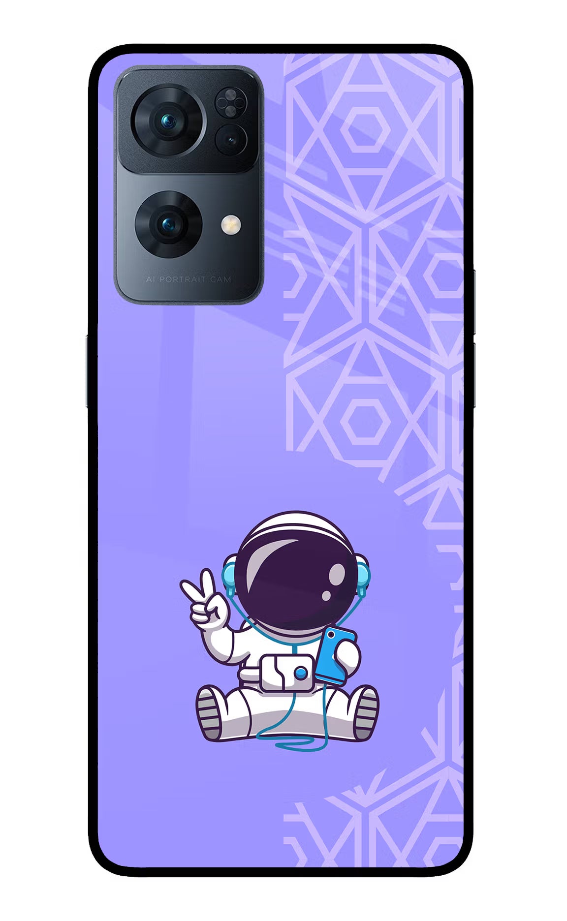 Cute Astronaut Chilling Oppo Reno7 Pro 5G Back Cover - Cute Astronaut Chilling Oppo Reno7 Pro 5G Glass Case Back Cover by Casekaro Cute Astronaut Chilling Oppo Reno7 Pro 5G Glass Case Back Cover by Casekaro