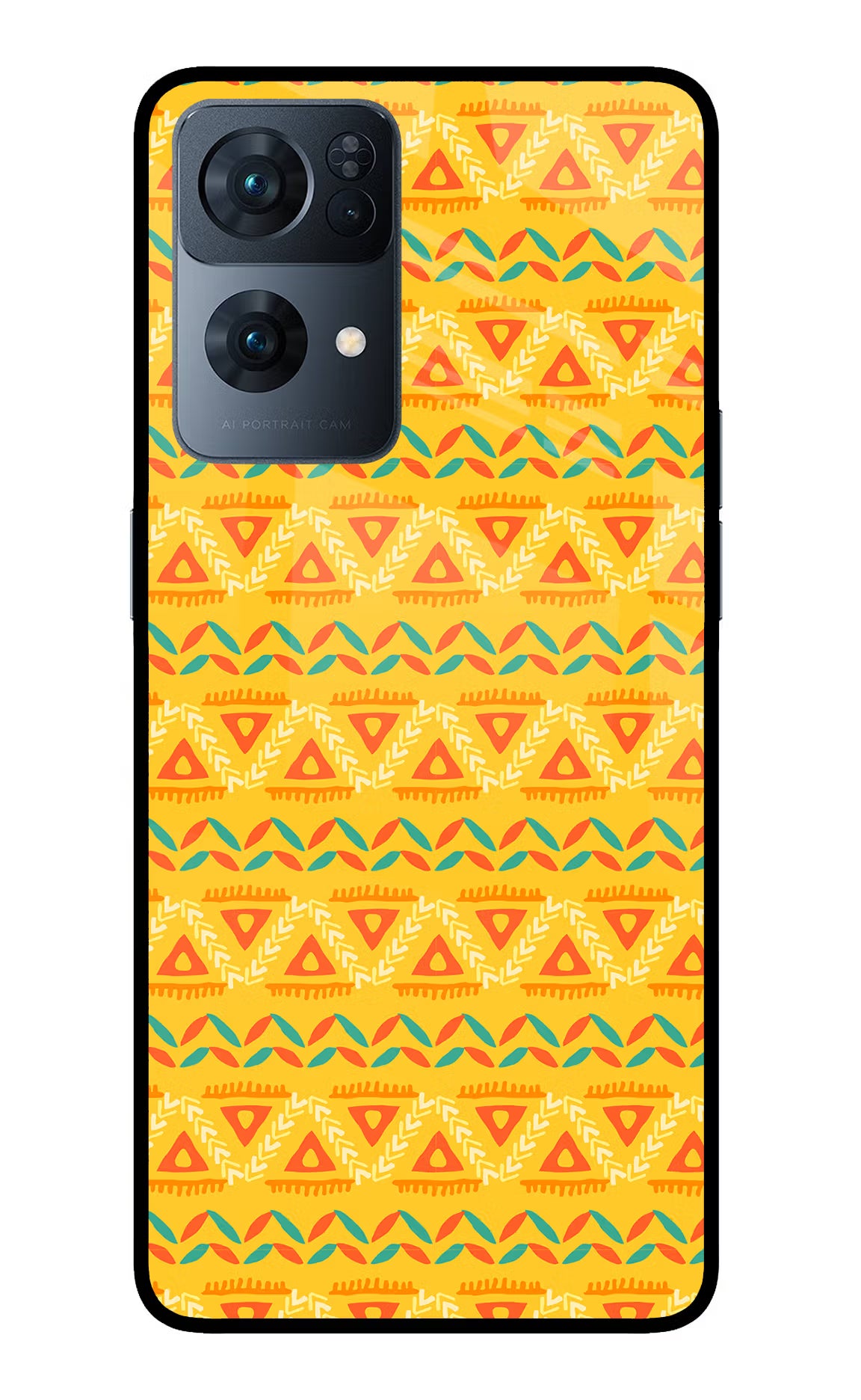 Tribal Pattern Oppo Reno7 Pro 5G Back Cover - Tribal Pattern Oppo Reno7 Pro 5G Glass Case Back Cover by Casekaro Tribal Pattern Oppo Reno7 Pro 5G Glass Case Back Cover by Casekaro
