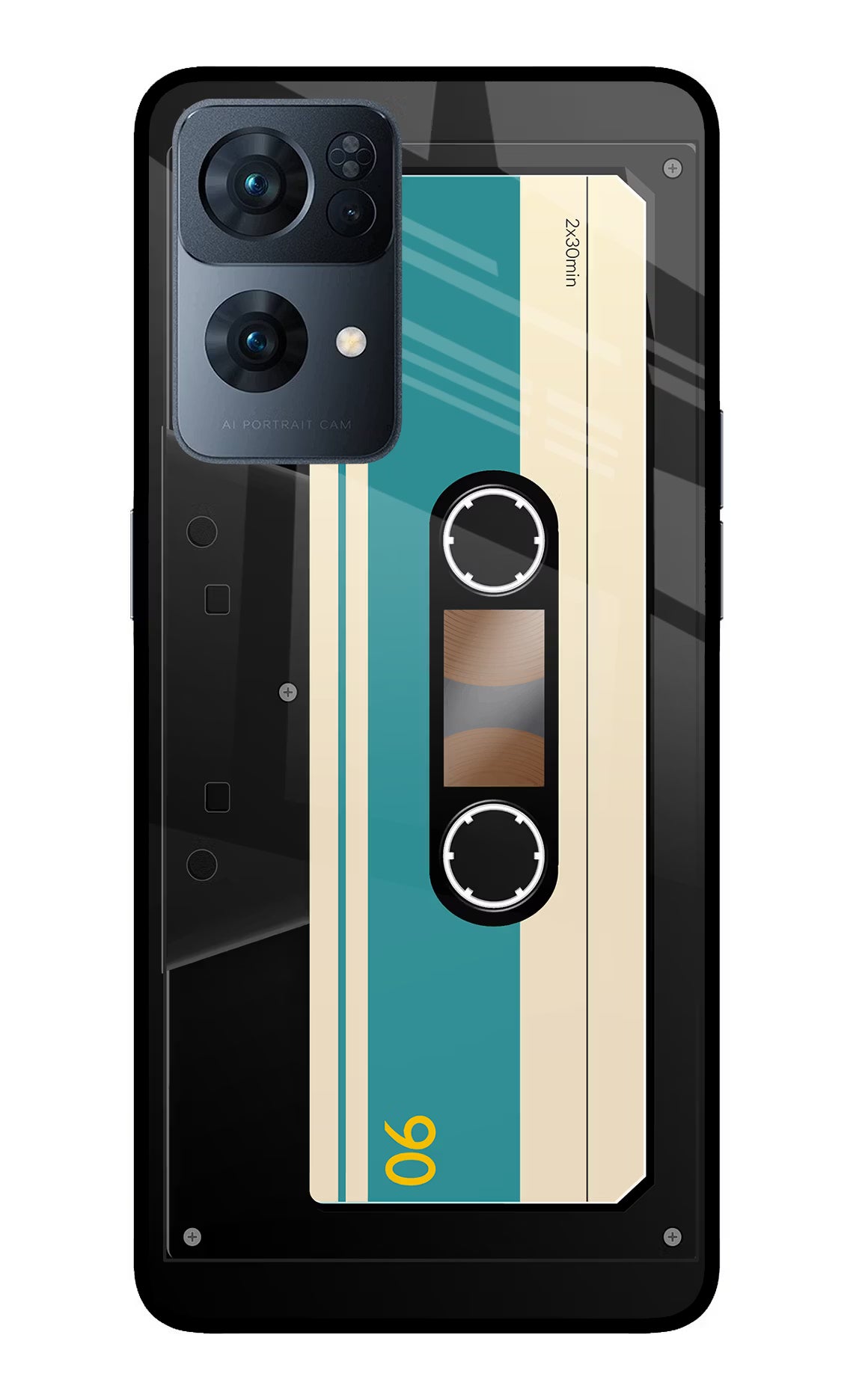 Cassette Oppo Reno7 Pro 5G Back Cover - Cassette Oppo Reno7 Pro 5G Glass Case Back Cover by Casekaro Cassette Oppo Reno7 Pro 5G Glass Case Back Cover by Casekaro