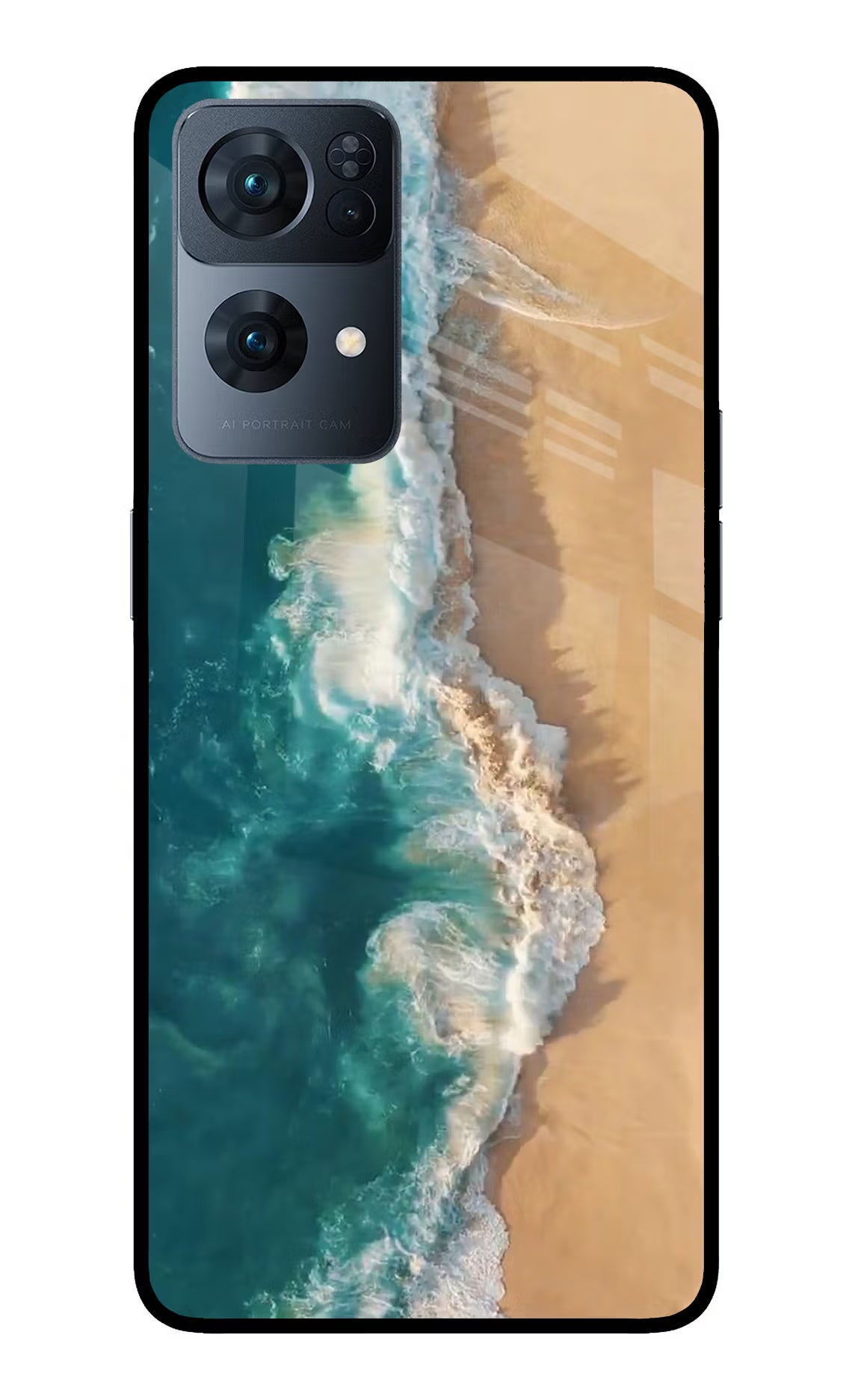 Ocean Beach Oppo Reno7 Pro 5G Back Cover - Ocean Beach Oppo Reno7 Pro 5G Glass Case Back Cover by Casekaro Ocean Beach Oppo Reno7 Pro 5G Glass Case Back Cover by Casekaro