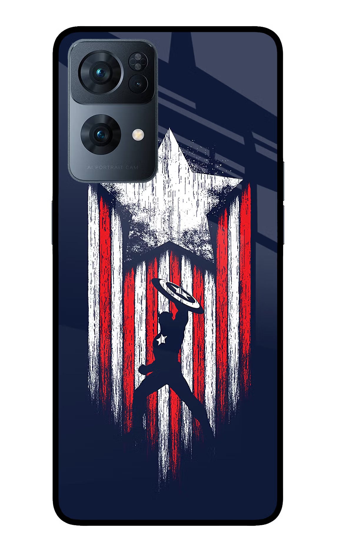 Captain America Marvel Art Oppo Reno7 Pro 5G Back Cover - Captain America Marvel Art Oppo Reno7 Pro 5G Glass Case Back Cover by Casekaro Captain America Marvel Art Oppo Reno7 Pro 5G Glass Case Back Cover by Casekaro