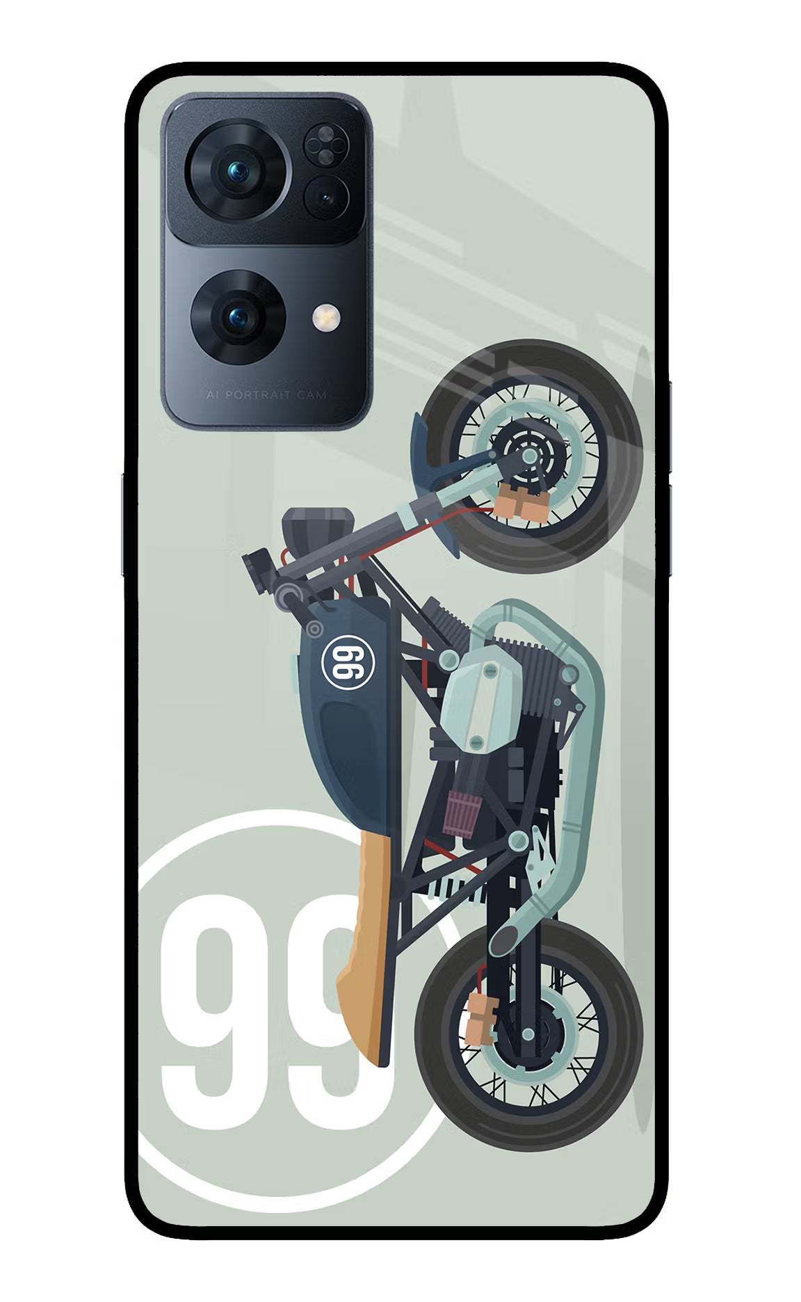 Classic Cafe Racer 99 Oppo Reno7 Pro 5G Back Cover - Classic Cafe Racer 99 Oppo Reno7 Pro 5G Glass Case Back Cover by Casekaro Classic Cafe Racer 99 Oppo Reno7 Pro 5G Glass Case Back Cover by Casekaro