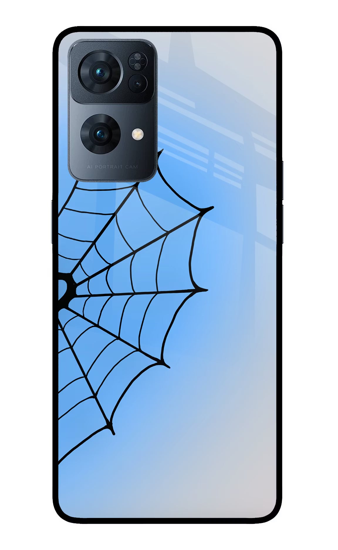 Blue Web Oppo Reno7 Pro 5G Glass Case - Blue Web Oppo Reno7 Pro 5G Glass Case Blue Web Oppo Reno7 Pro 5G Glass Case