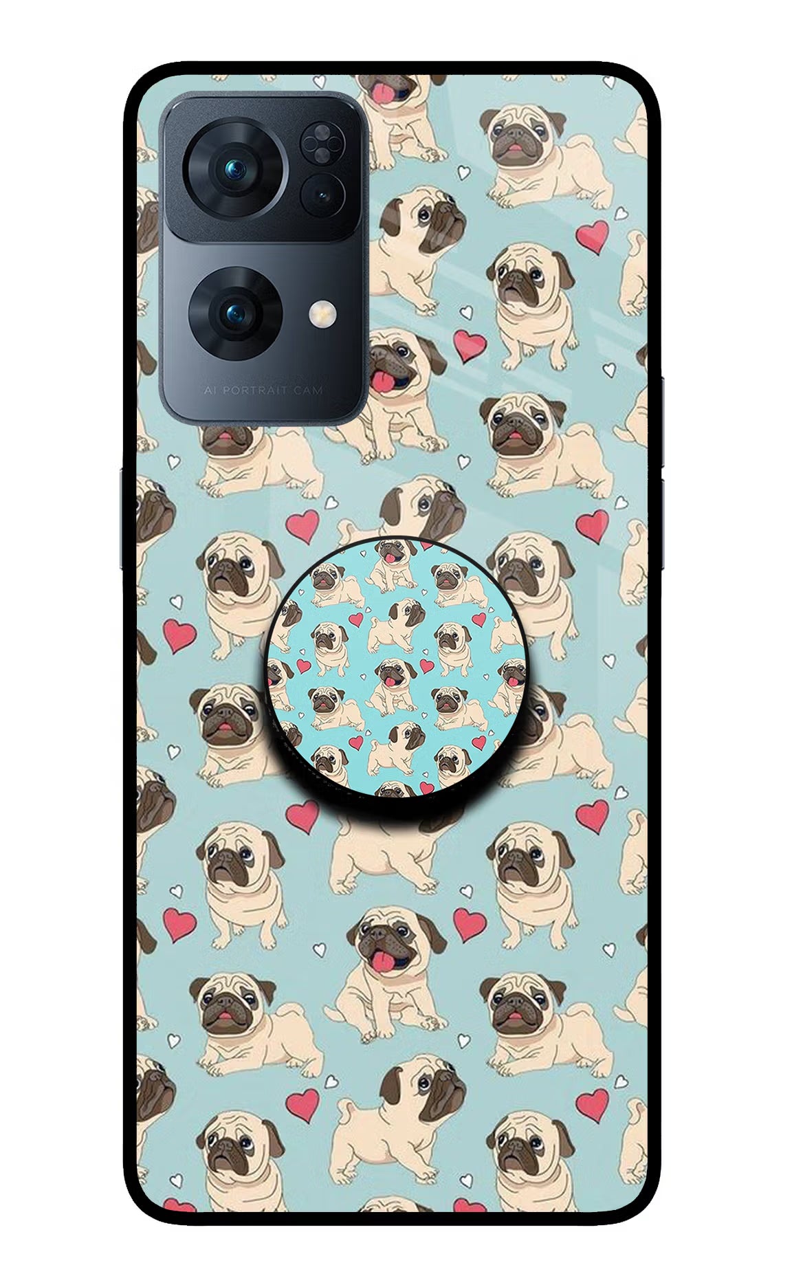 Pug Dog Oppo Reno7 Pro 5G Pop Case - Pug Dog Oppo Reno7 Pro 5G Pop Case by Casekaro Pug Dog Oppo Reno7 Pro 5G Pop Case by Casekaro
