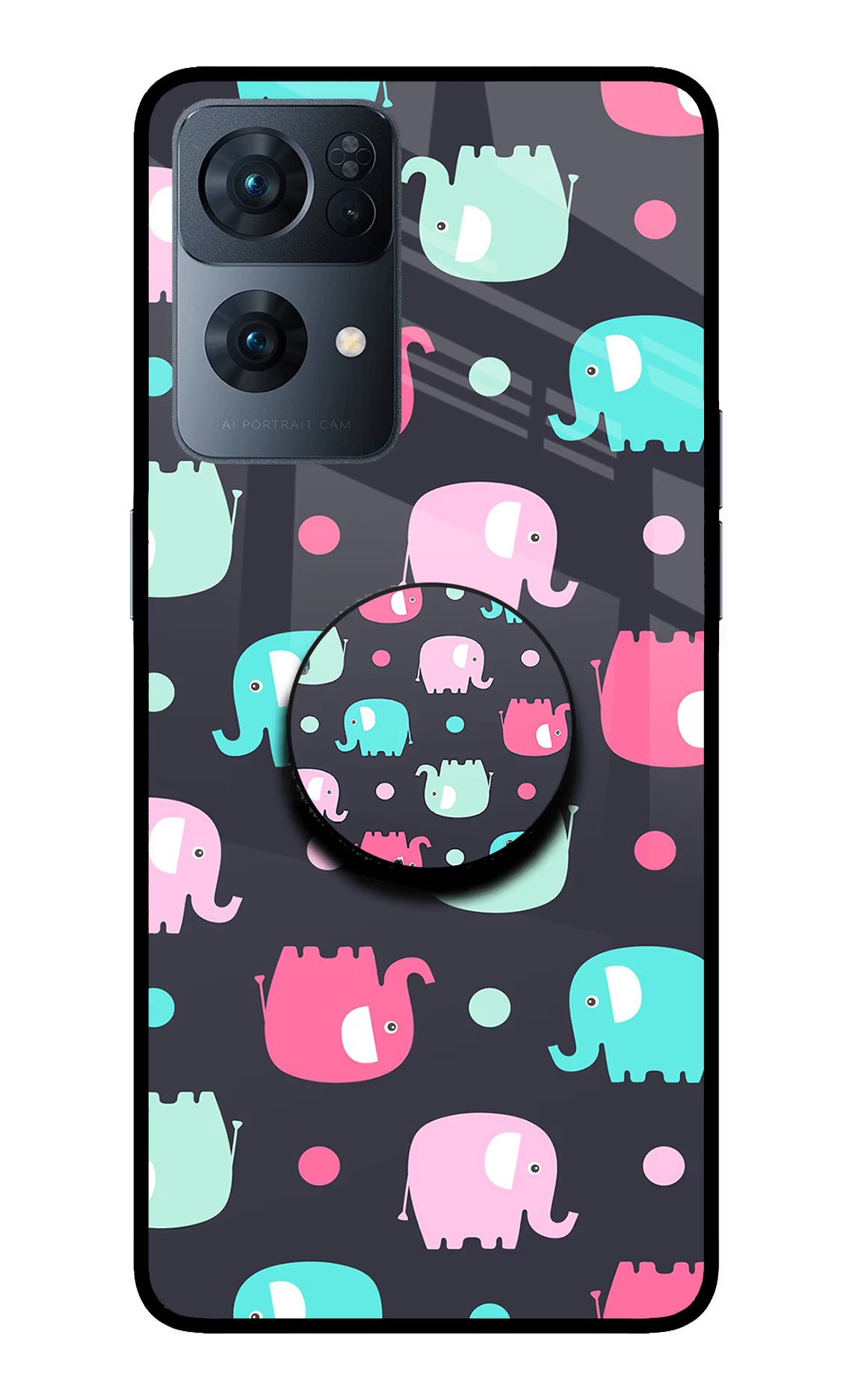 Baby Elephants Oppo Reno7 Pro 5G Pop Case - Baby Elephants Oppo Reno7 Pro 5G Pop Case by Casekaro Baby Elephants Oppo Reno7 Pro 5G Pop Case by Casekaro