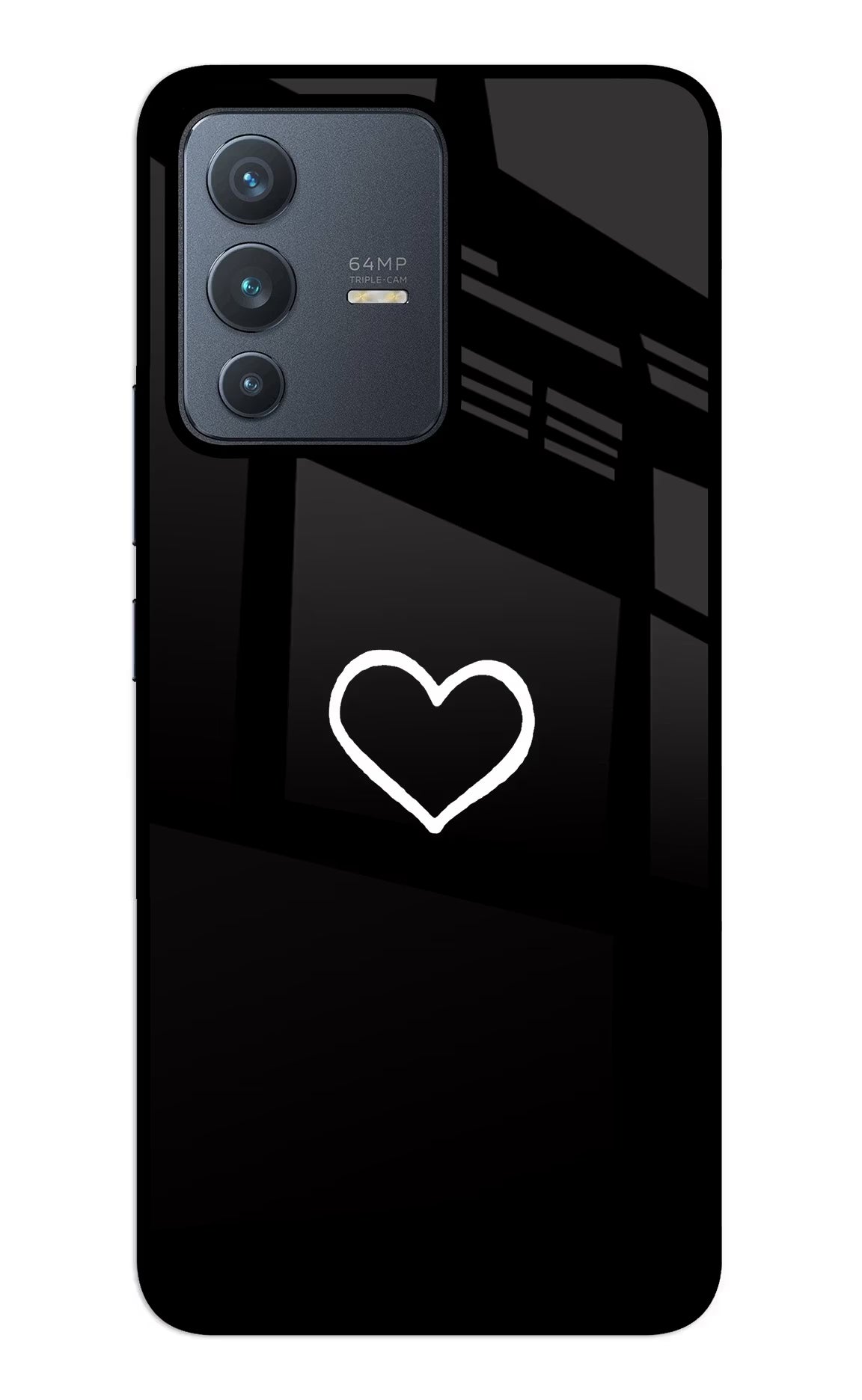 Heart Vivo V23 5G Back Cover - Heart Vivo V23 5G Glass Case Back Cover by Casekaro Heart Vivo V23 5G Glass Case Back Cover by Casekaro