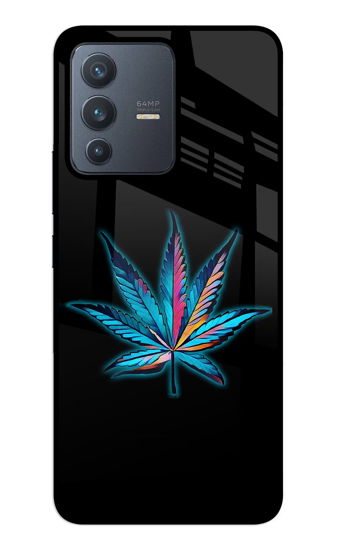 Weed Vivo V23 5G Back Cover - Weed Vivo V23 5G Glass Case Back Cover by Casekaro Weed Vivo V23 5G Glass Case Back Cover by Casekaro