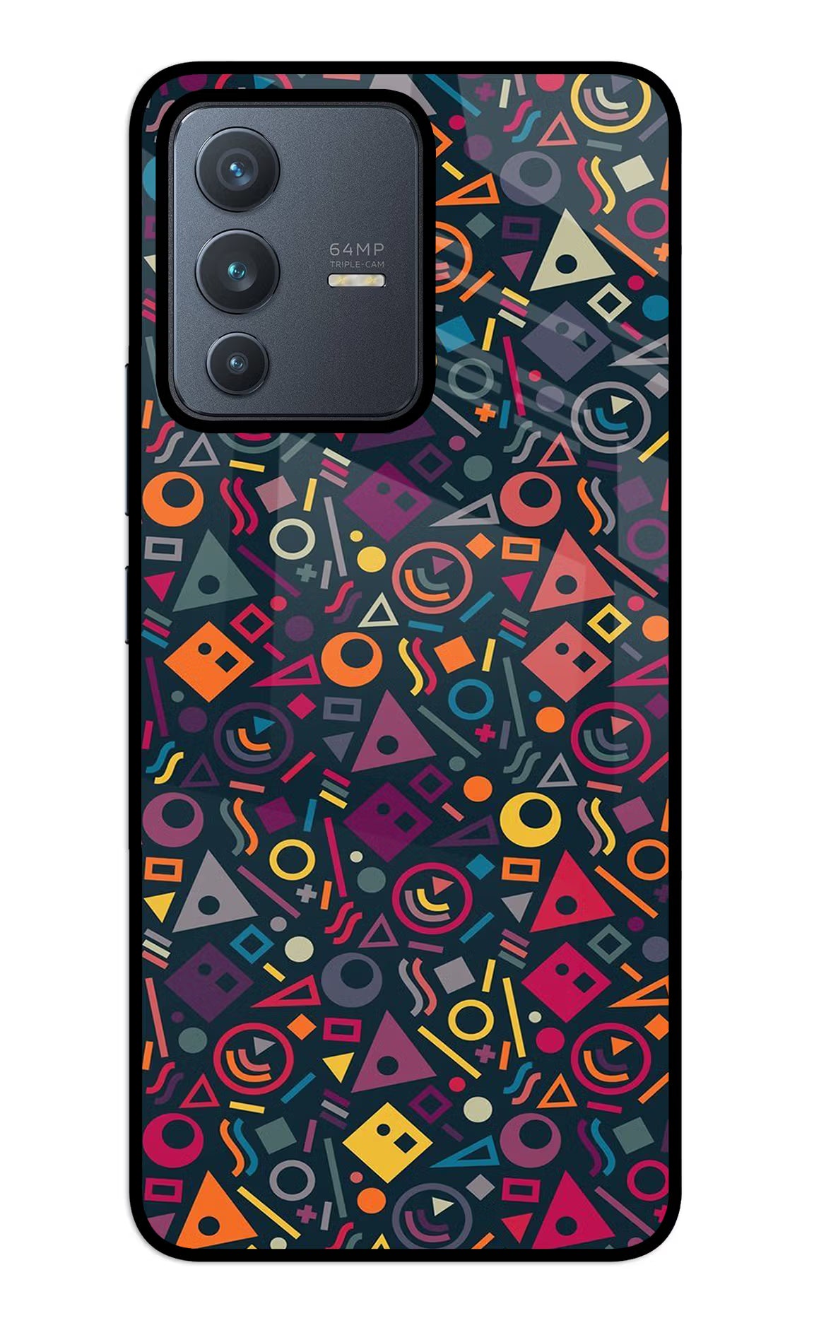 Geometric Abstract Vivo V23 5G Back Cover - Geometric Abstract Vivo V23 5G Glass Case Back Cover by Casekaro Geometric Abstract Vivo V23 5G Glass Case Back Cover by Casekaro