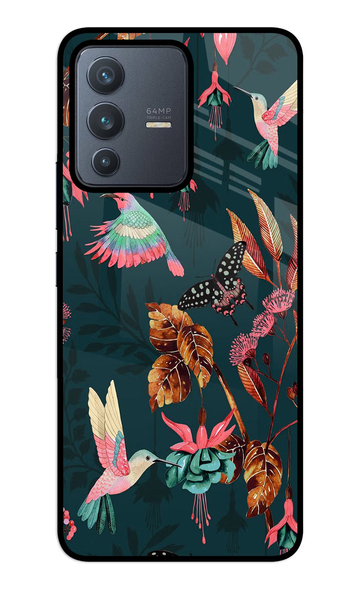 Birds Vivo V23 5G Back Cover - Birds Vivo V23 5G Glass Case Back Cover by Casekaro Birds Vivo V23 5G Glass Case Back Cover by Casekaro