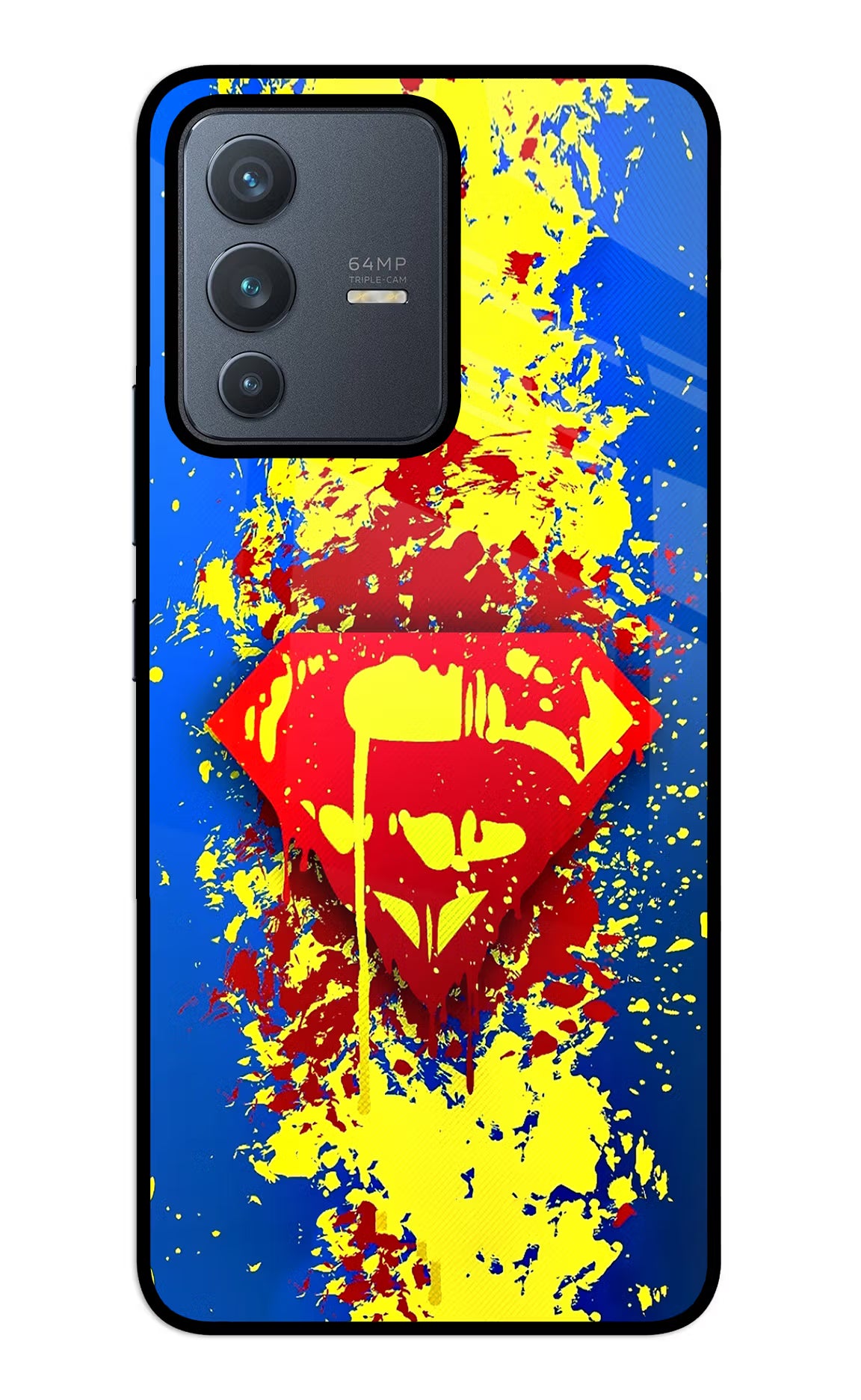 Superman logo Vivo V23 5G Back Cover - Superman logo Vivo V23 5G Glass Case Back Cover by Casekaro Superman logo Vivo V23 5G Glass Case Back Cover by Casekaro
