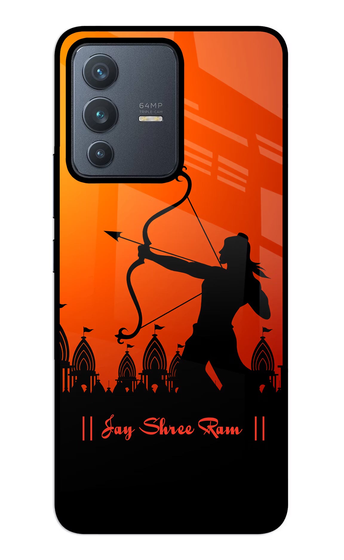 Lord Ram - 4 Vivo V23 5G Back Cover - Lord Ram - 4 Vivo V23 5G Glass Case Back Cover by Casekaro Lord Ram - 4 Vivo V23 5G Glass Case Back Cover by Casekaro