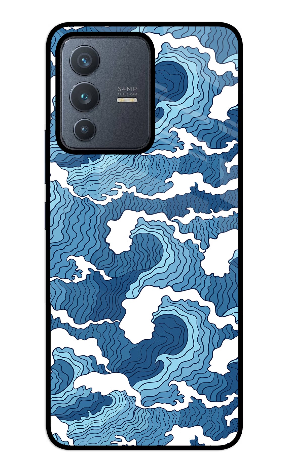 Blue Waves Vivo V23 5G Glass Case - Blue Waves Vivo V23 5G Glass Case Blue Waves Vivo V23 5G Glass Case