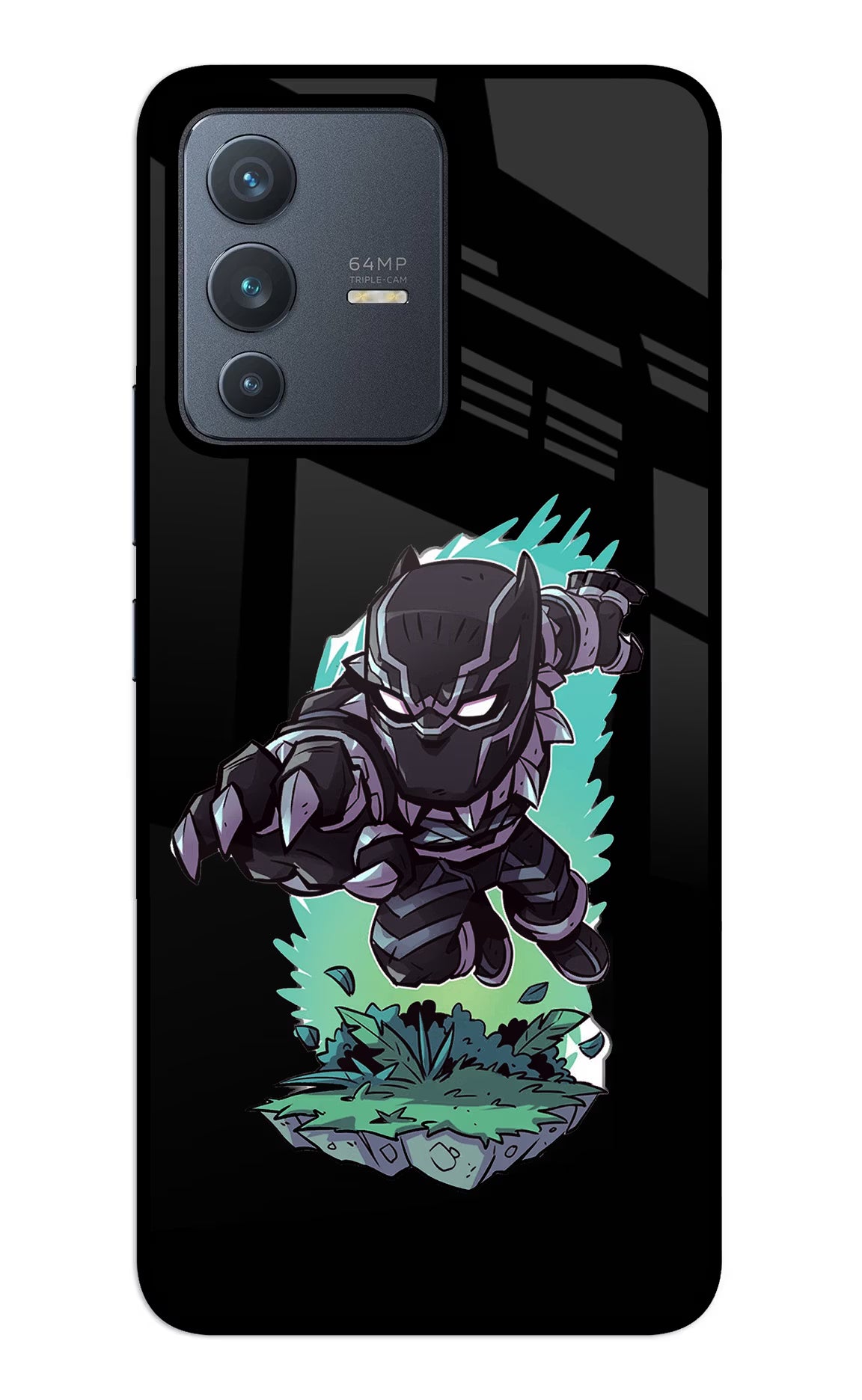Black Panther Vivo V23 5G Back Cover - Black Panther Vivo V23 5G Glass Case Back Cover by Casekaro Black Panther Vivo V23 5G Glass Case Back Cover by Casekaro