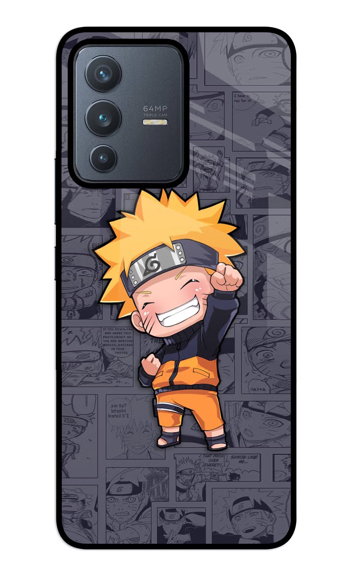 Chota Naruto Vivo V23 5G Back Cover - Chota Naruto Vivo V23 5G Glass Case Back Cover by Casekaro Chota Naruto Vivo V23 5G Glass Case Back Cover by Casekaro