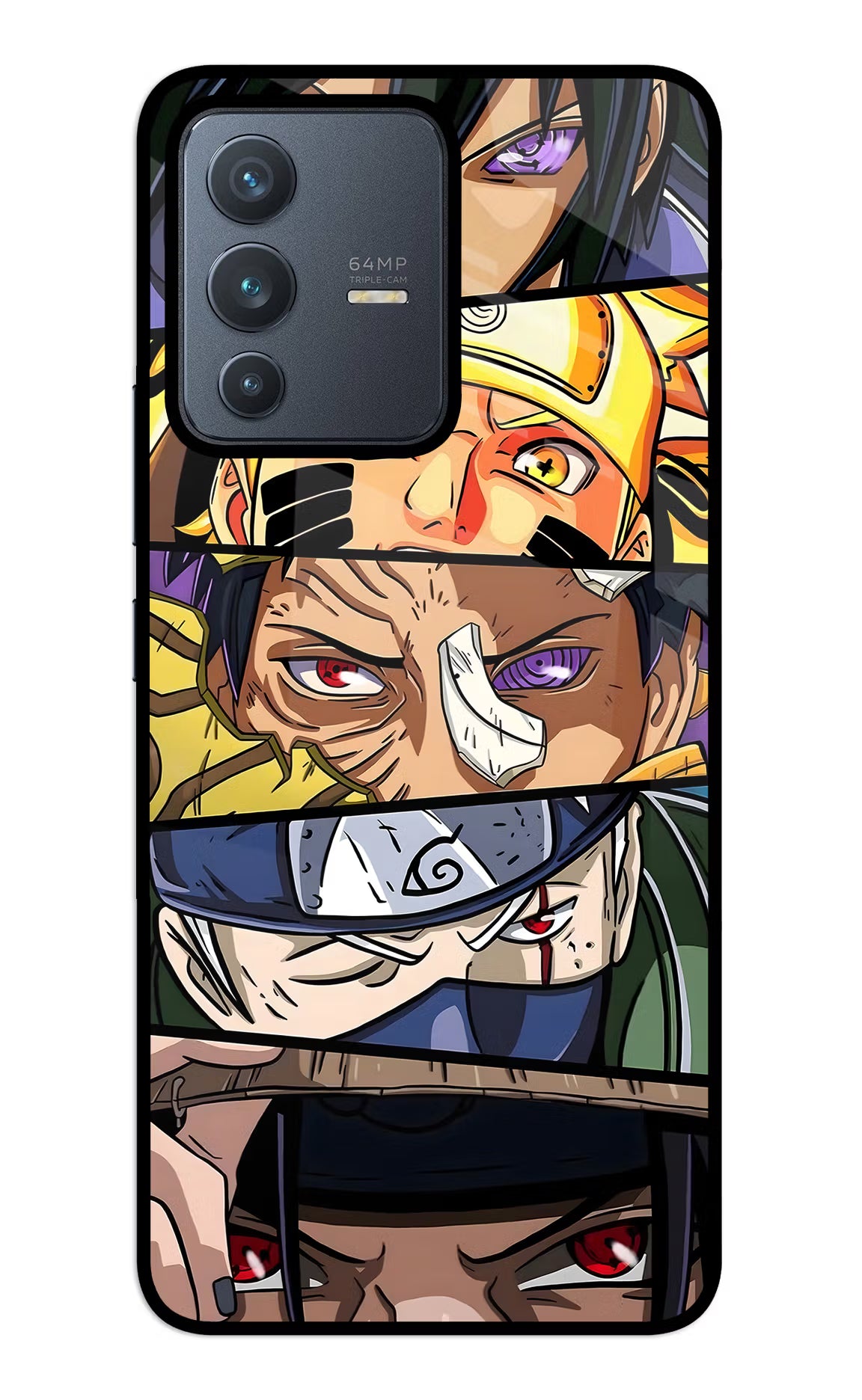 Naruto Character Vivo V23 5G Glass Case - Naruto Character Vivo V23 5G Glass Case Naruto Character Vivo V23 5G Glass Case