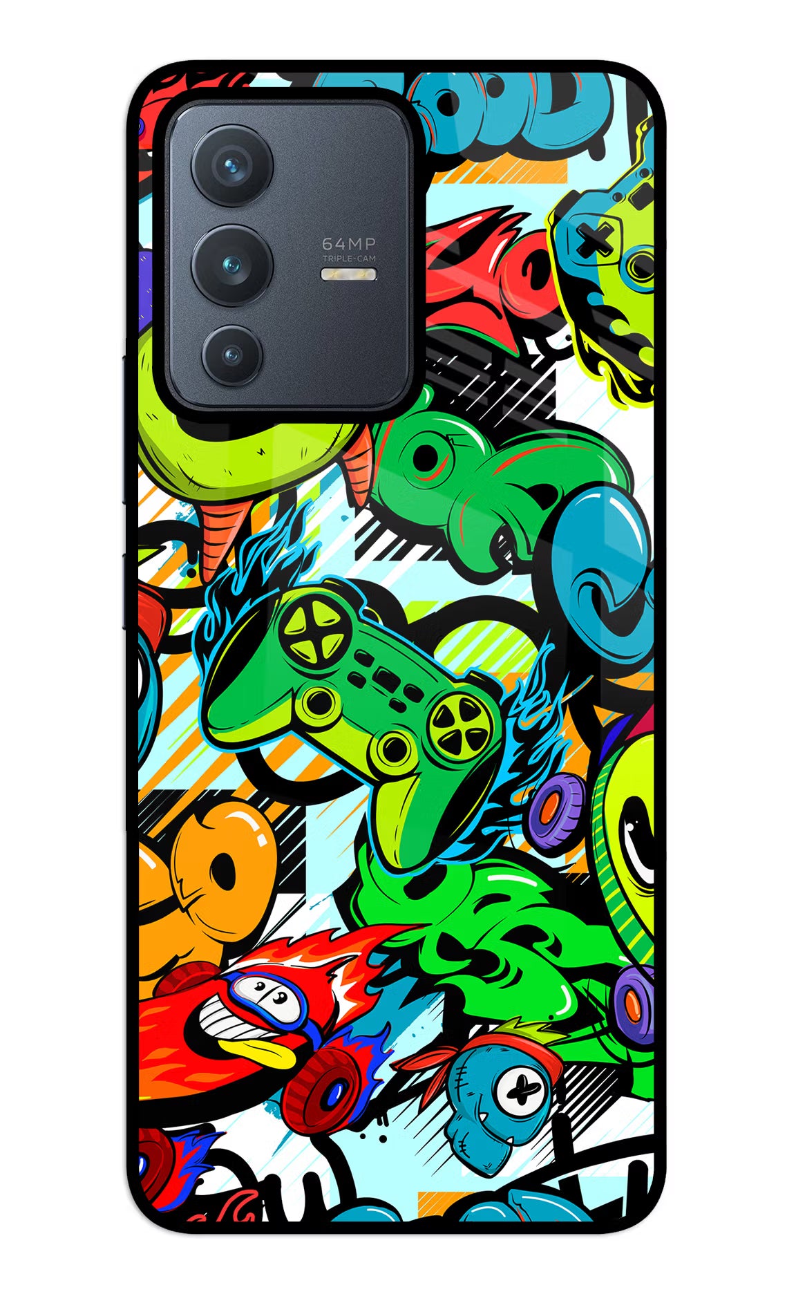 Game Doodle Vivo V23 5G Glass Case - Game Doodle Vivo V23 5G Glass Case Game Doodle Vivo V23 5G Glass Case