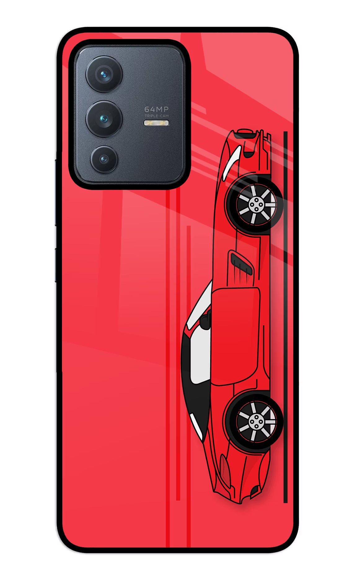 Red Velocity Vivo V23 5G Glass Case - Red Velocity Vivo V23 5G Glass Case Red Velocity Vivo V23 5G Glass Case