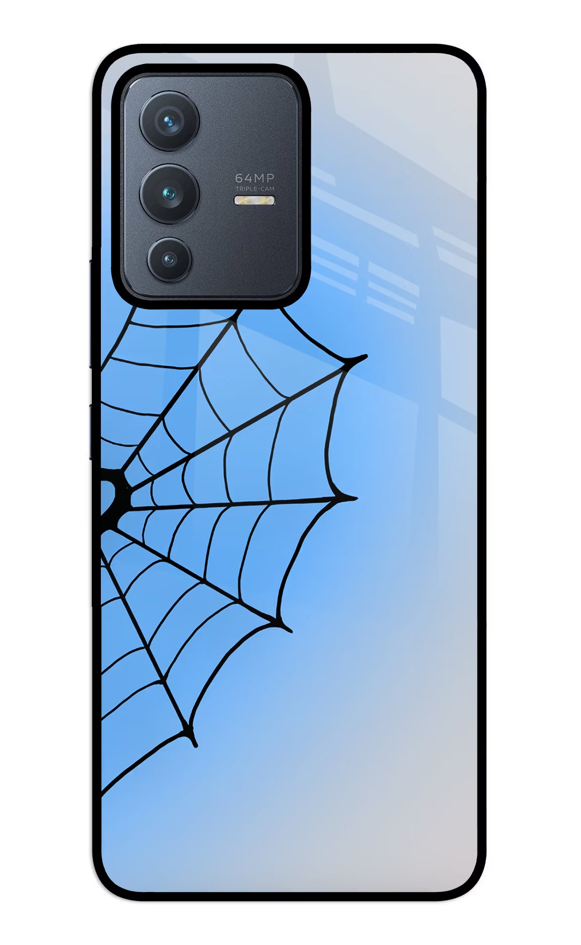 Blue Web Vivo V23 5G Glass Case - Blue Web Vivo V23 5G Glass Case Blue Web Vivo V23 5G Glass Case