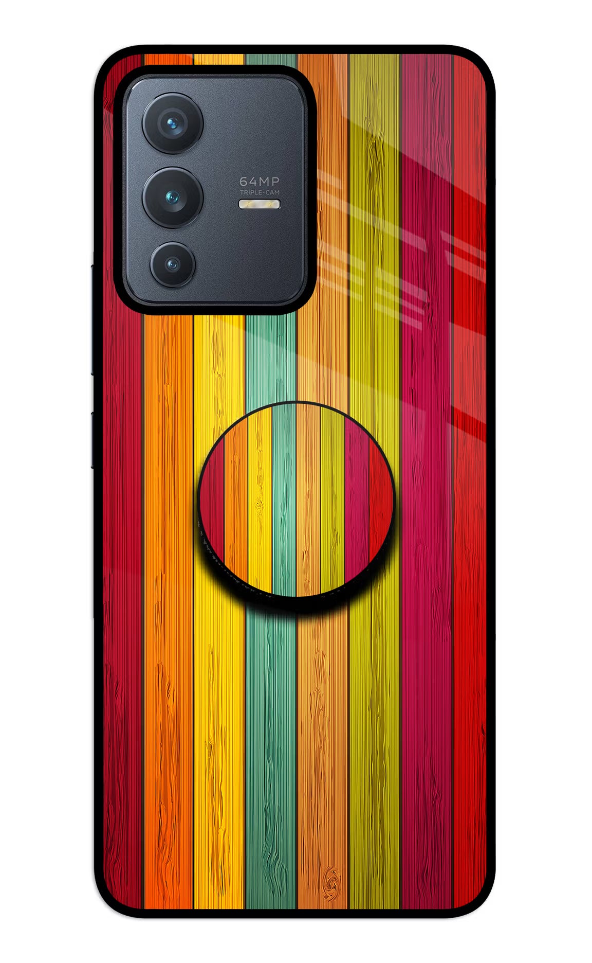 Multicolor Wooden Vivo V23 5G Glass Case - Multicolor Wooden Vivo V23 5G Glass Case Multicolor Wooden Vivo V23 5G Glass Case