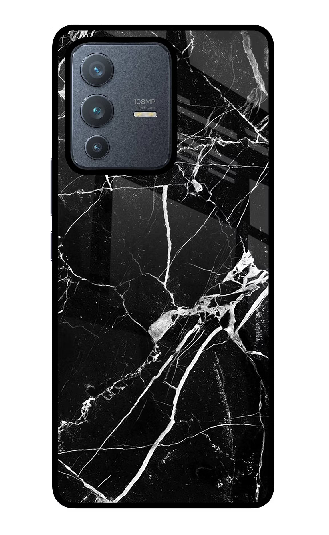Black Marble Pattern Vivo V23 Pro 5G Back Cover - Black Marble Pattern Vivo V23 Pro 5G Glass Case Back Cover by Casekaro Black Marble Pattern Vivo V23 Pro 5G Glass Case Back Cover by Casekaro
