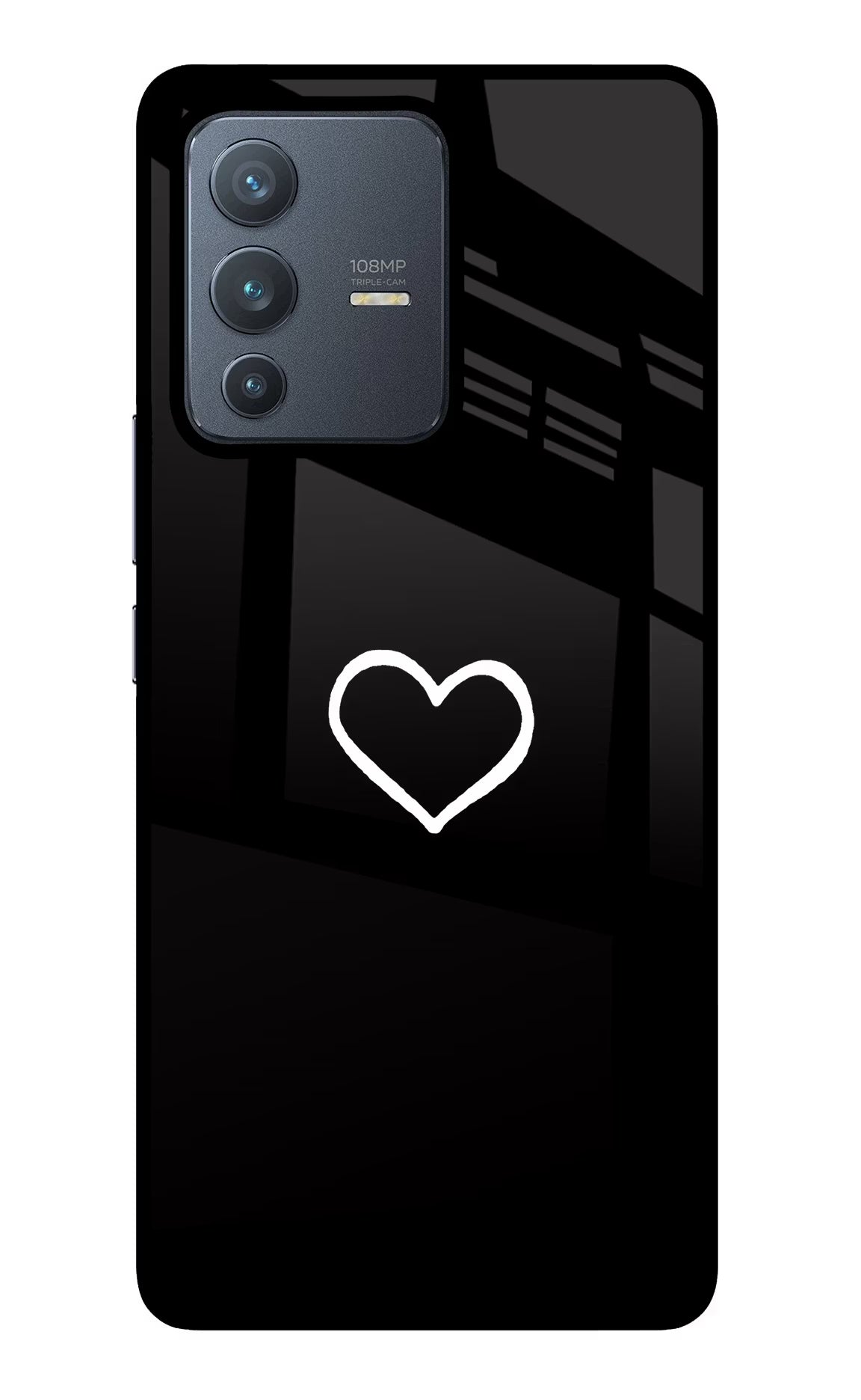 Heart Vivo V23 Pro 5G Back Cover - Heart Vivo V23 Pro 5G Glass Case Back Cover by Casekaro Heart Vivo V23 Pro 5G Glass Case Back Cover by Casekaro