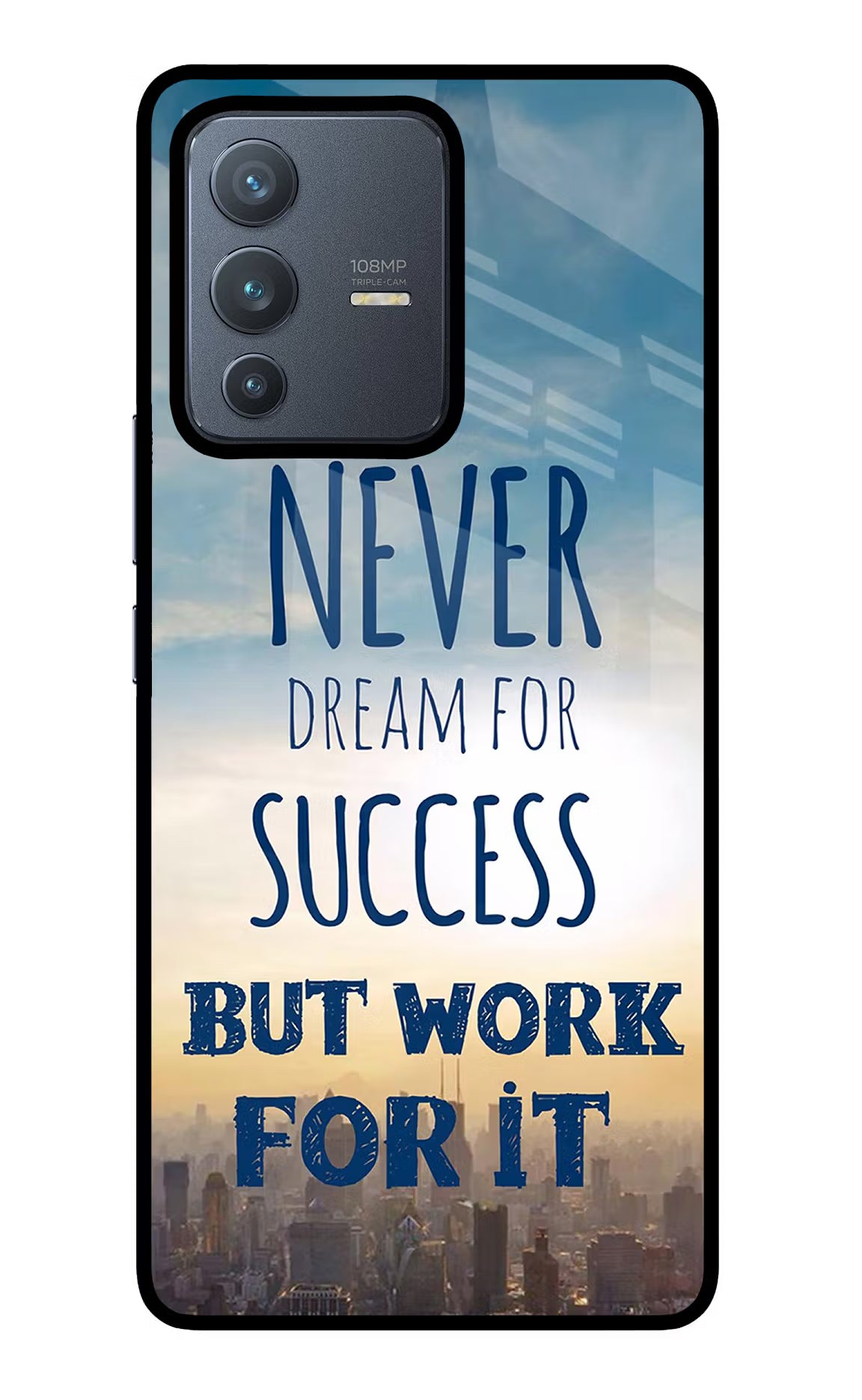 Never Dream For Success But Work For It Vivo V23 Pro 5G Back Cover - Never Dream For Success But Work For It Vivo V23 Pro 5G Glass Case Back Cover by Casekaro Never Dream For Success But Work For It Vivo V23 Pro 5G Glass Case Back Cover by Casekaro