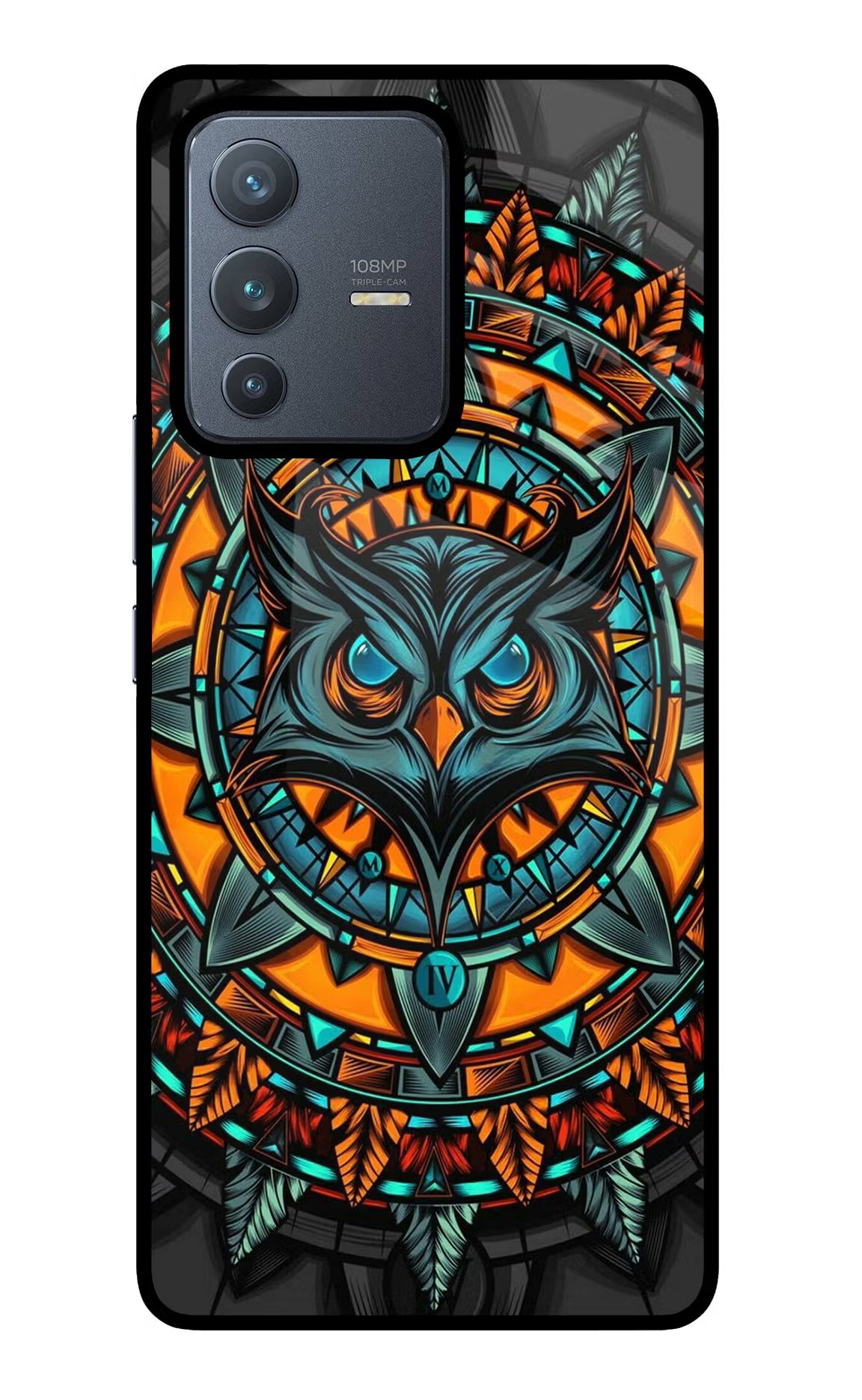 Angry Owl Art Vivo V23 Pro 5G Back Cover - Angry Owl Art Vivo V23 Pro 5G Glass Case Back Cover by Casekaro Angry Owl Art Vivo V23 Pro 5G Glass Case Back Cover by Casekaro