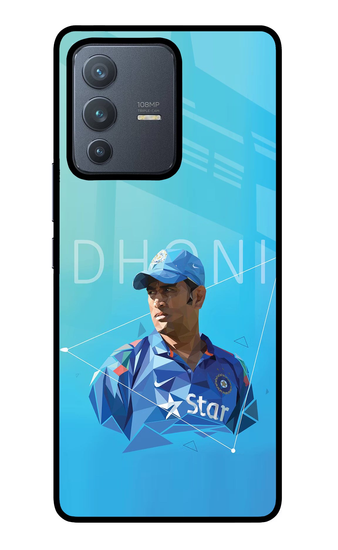 Dhoni Artwork Vivo V23 Pro 5G Glass Case - Dhoni Artwork Vivo V23 Pro 5G Glass Case Dhoni Artwork Vivo V23 Pro 5G Glass Case