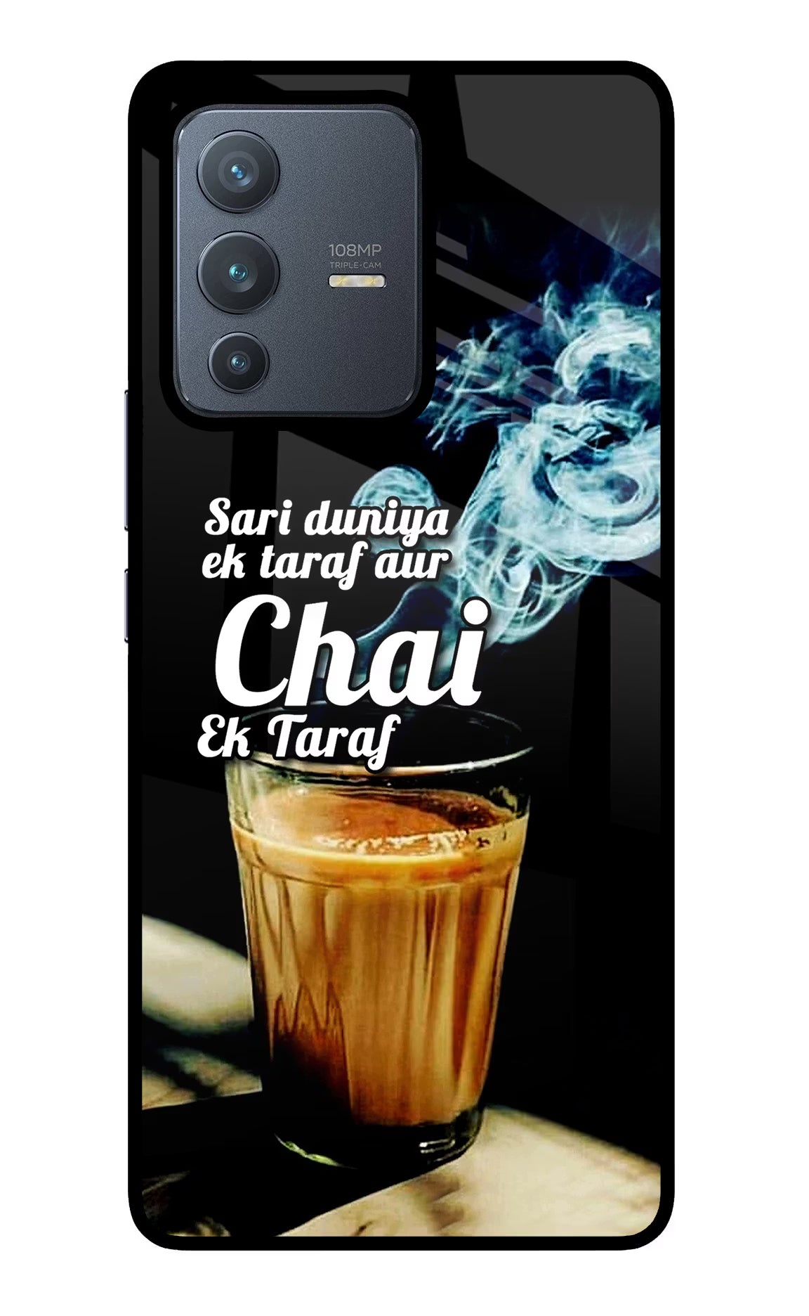 Chai Ek Taraf Quote Vivo V23 Pro 5G Glass Case - Chai Ek Taraf Quote Vivo V23 Pro 5G Glass Case Chai Ek Taraf Quote Vivo V23 Pro 5G Glass Case