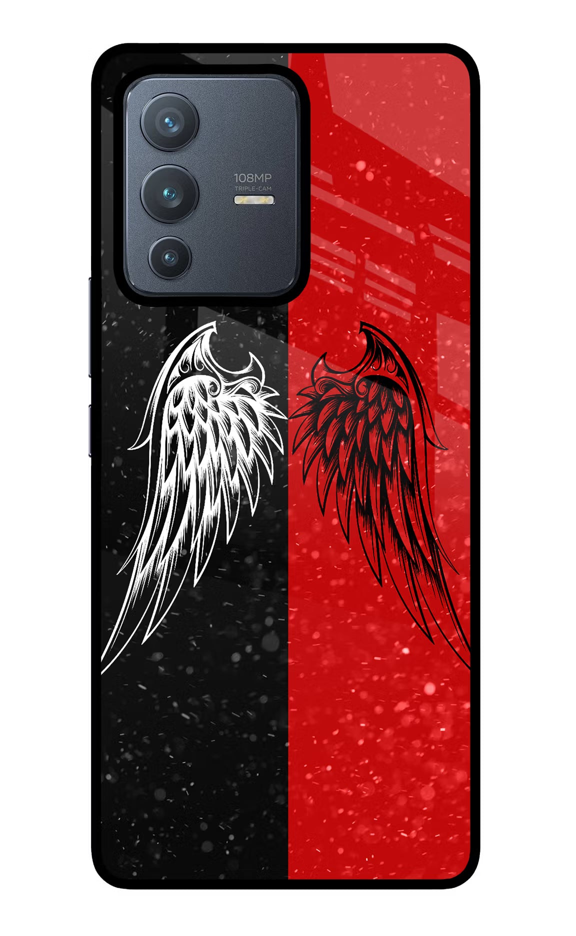 Wings Vivo V23 Pro 5G Back Cover - Wings Vivo V23 Pro 5G Glass Case Back Cover by Casekaro Wings Vivo V23 Pro 5G Glass Case Back Cover by Casekaro