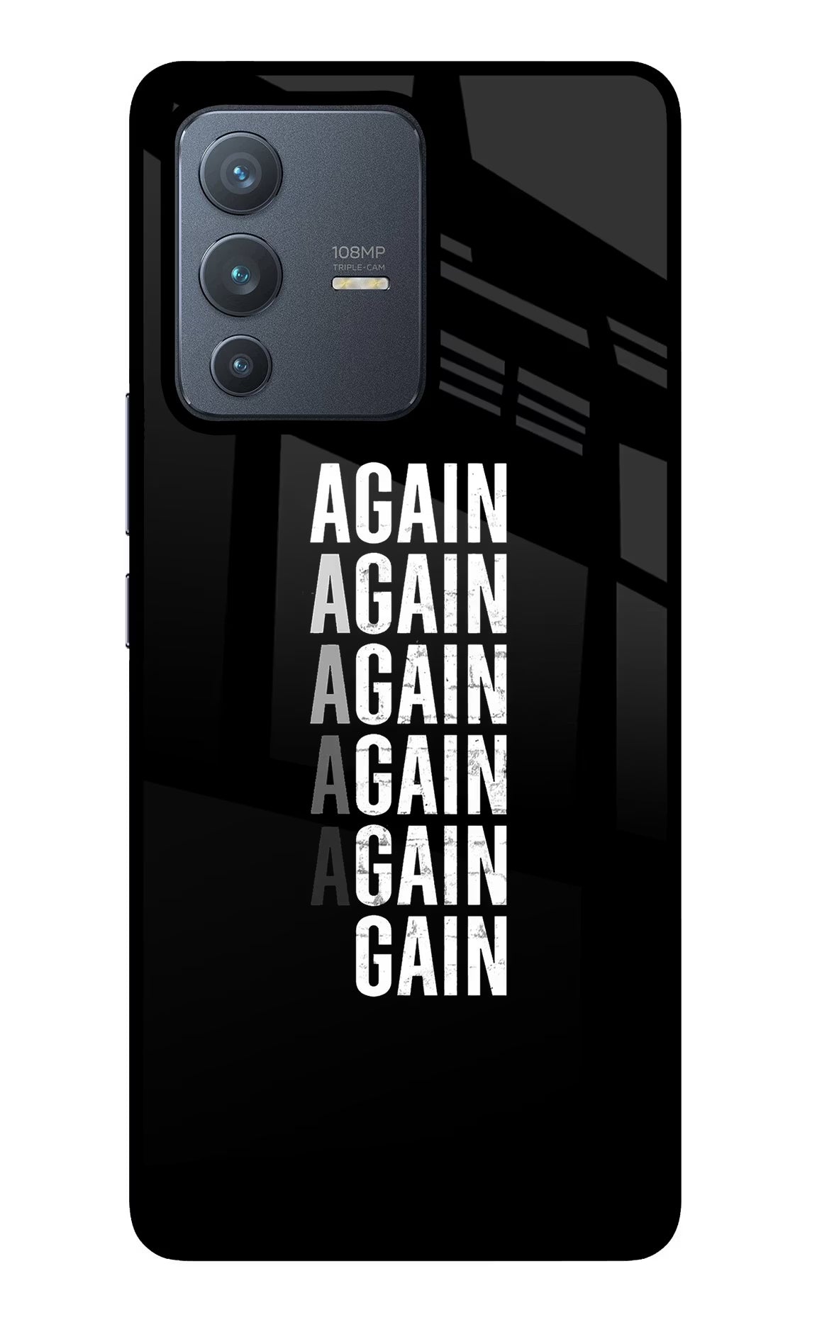 Again Again Gain Vivo V23 Pro 5G Back Cover - Again Again Gain Vivo V23 Pro 5G Glass Case Back Cover by Casekaro Again Again Gain Vivo V23 Pro 5G Glass Case Back Cover by Casekaro