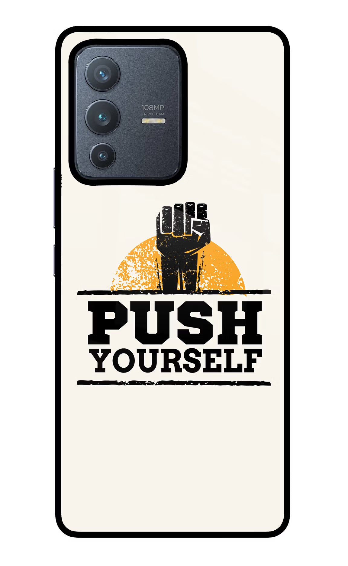 Push Yourself Vivo V23 Pro 5G Back Cover - Push Yourself Vivo V23 Pro 5G Glass Case Back Cover by Casekaro Push Yourself Vivo V23 Pro 5G Glass Case Back Cover by Casekaro