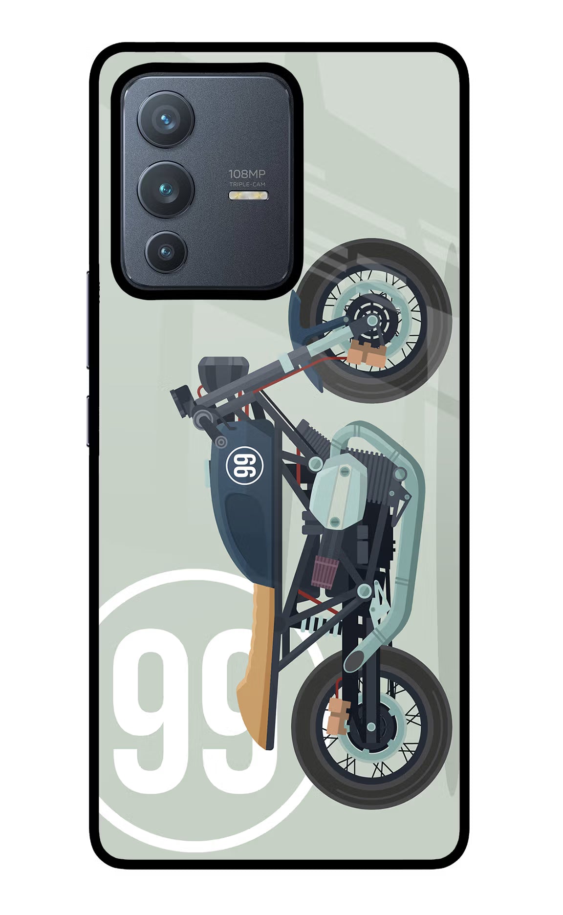 Classic Cafe Racer 99 Vivo V23 Pro 5G Back Cover - Classic Cafe Racer 99 Vivo V23 Pro 5G Glass Case Back Cover by Casekaro Classic Cafe Racer 99 Vivo V23 Pro 5G Glass Case Back Cover by Casekaro