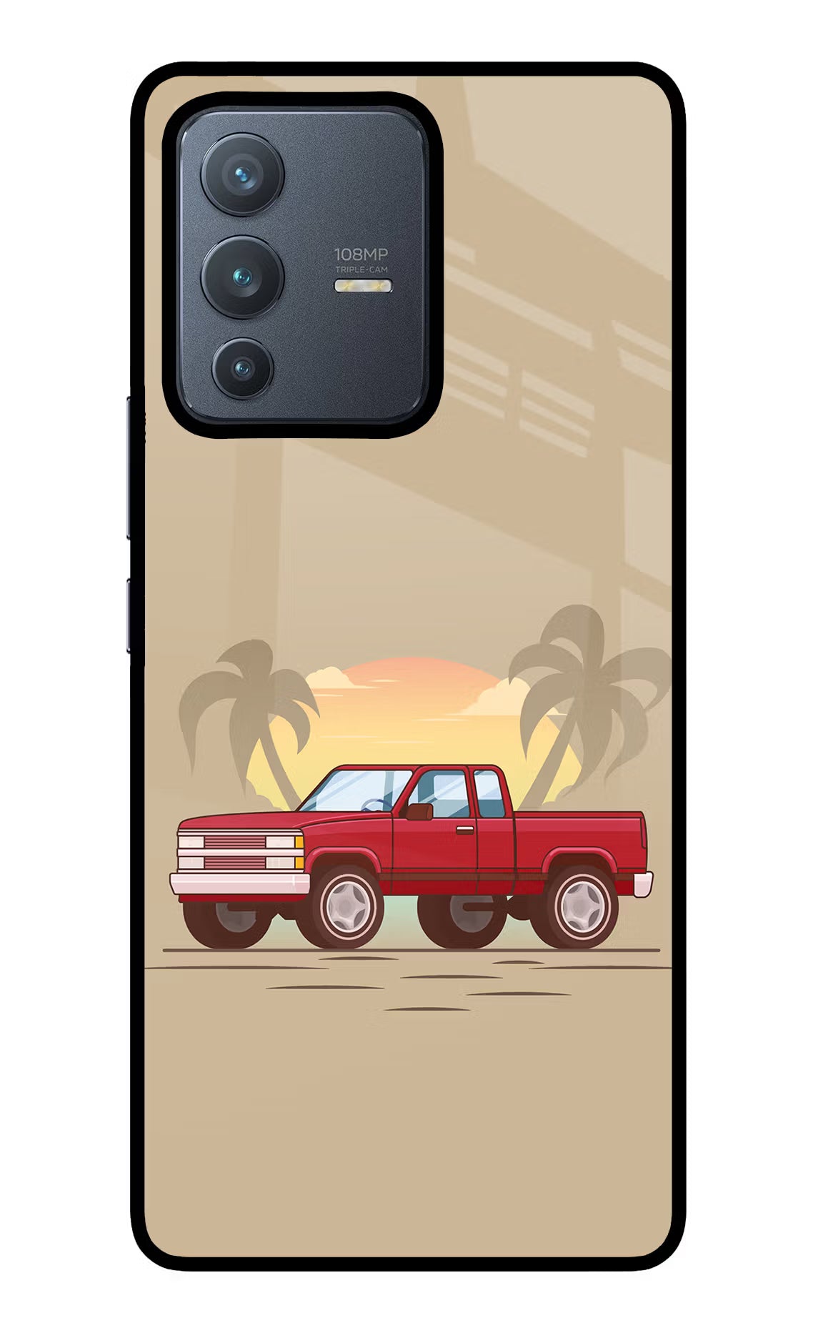 Desert Classic Drive Vivo V23 Pro 5G Back Cover - Desert Classic Drive Vivo V23 Pro 5G Glass Case Back Cover by Casekaro Desert Classic Drive Vivo V23 Pro 5G Glass Case Back Cover by Casekaro