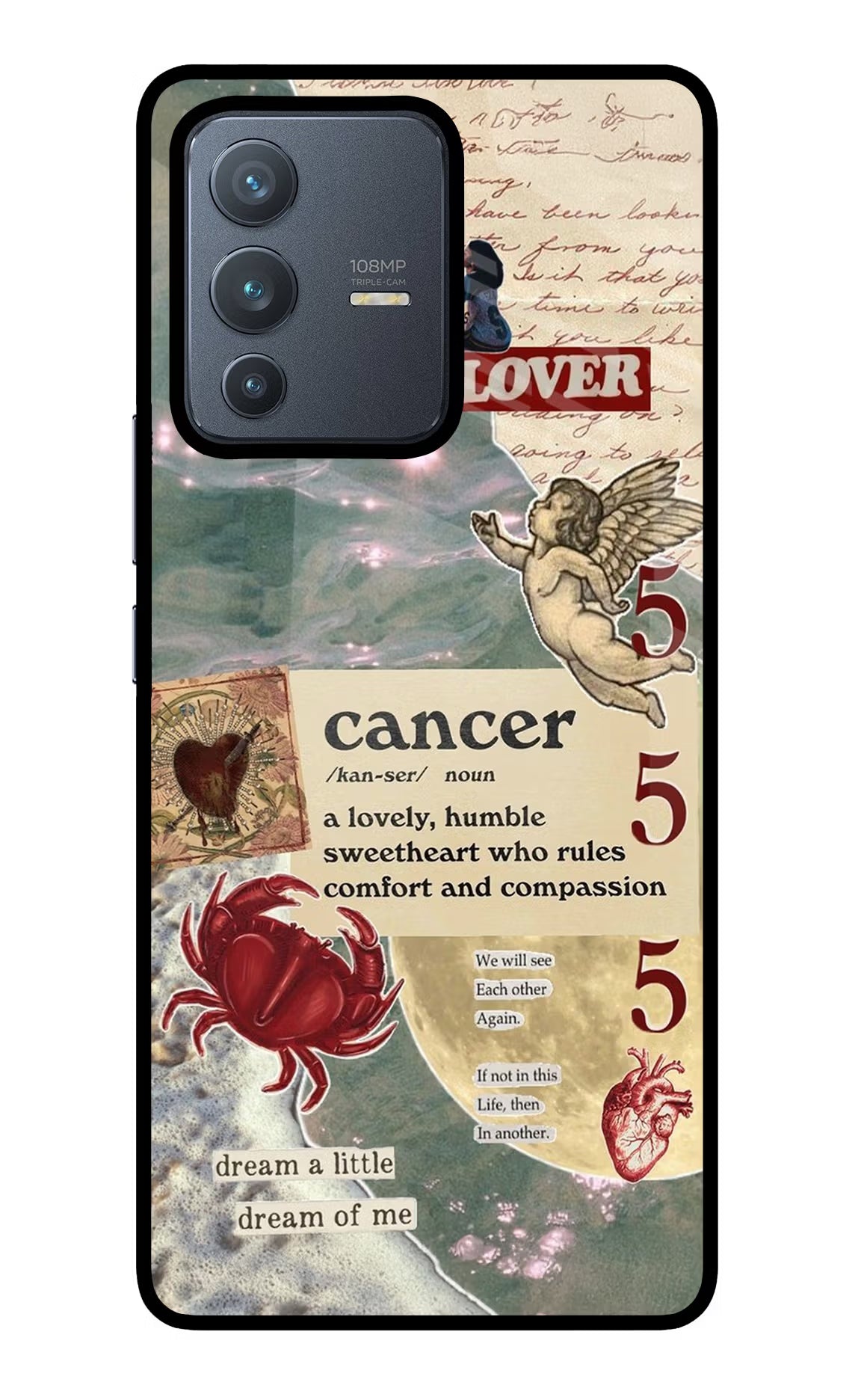 Cancer Zodiac Vivo V23 Pro 5G Glass Case - Cancer Zodiac Vivo V23 Pro 5G Glass Case Cancer Zodiac Vivo V23 Pro 5G Glass Case