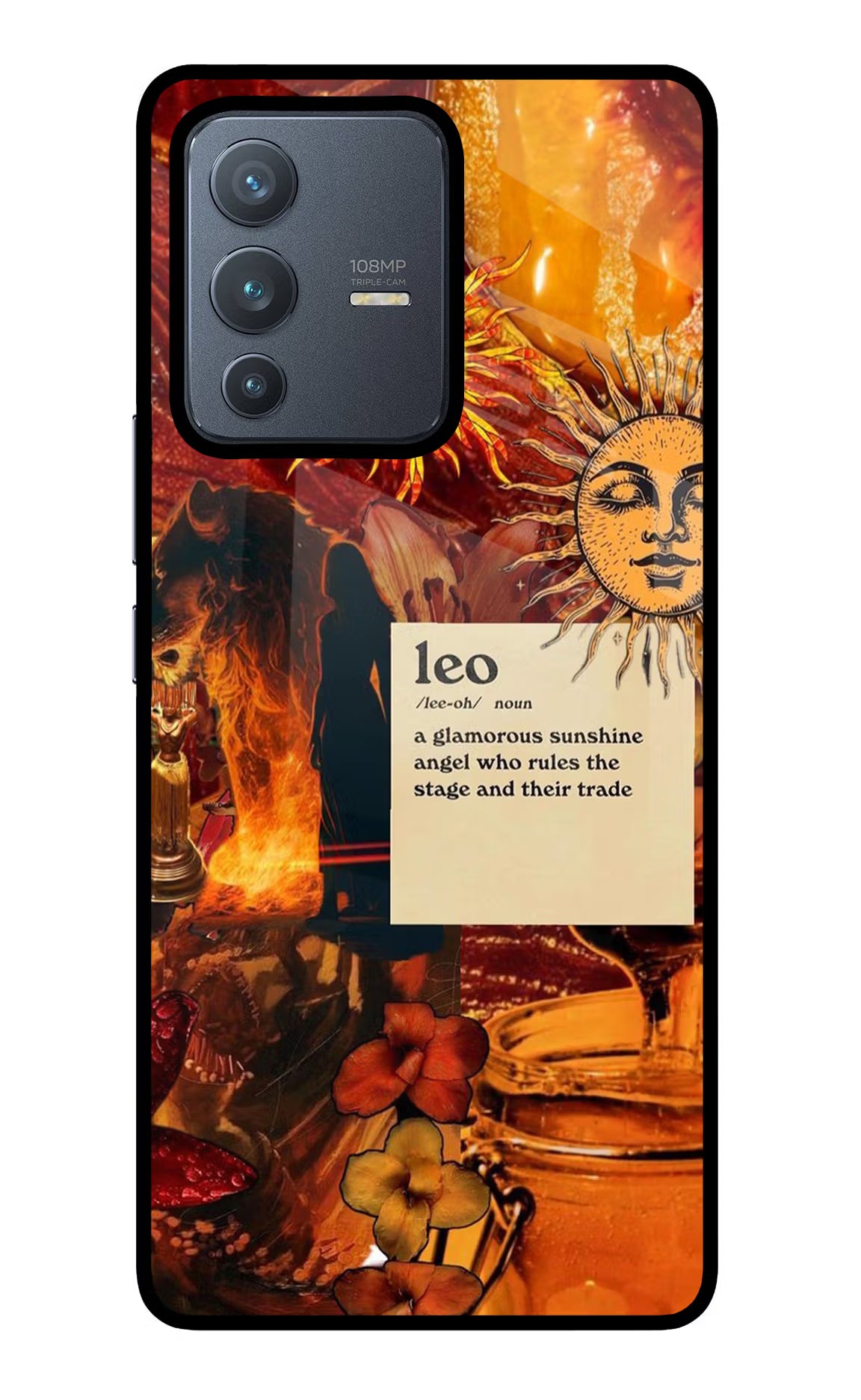 Leo Zodiac Vivo V23 Pro 5G Glass Case - Leo Zodiac Vivo V23 Pro 5G Glass Case Leo Zodiac Vivo V23 Pro 5G Glass Case