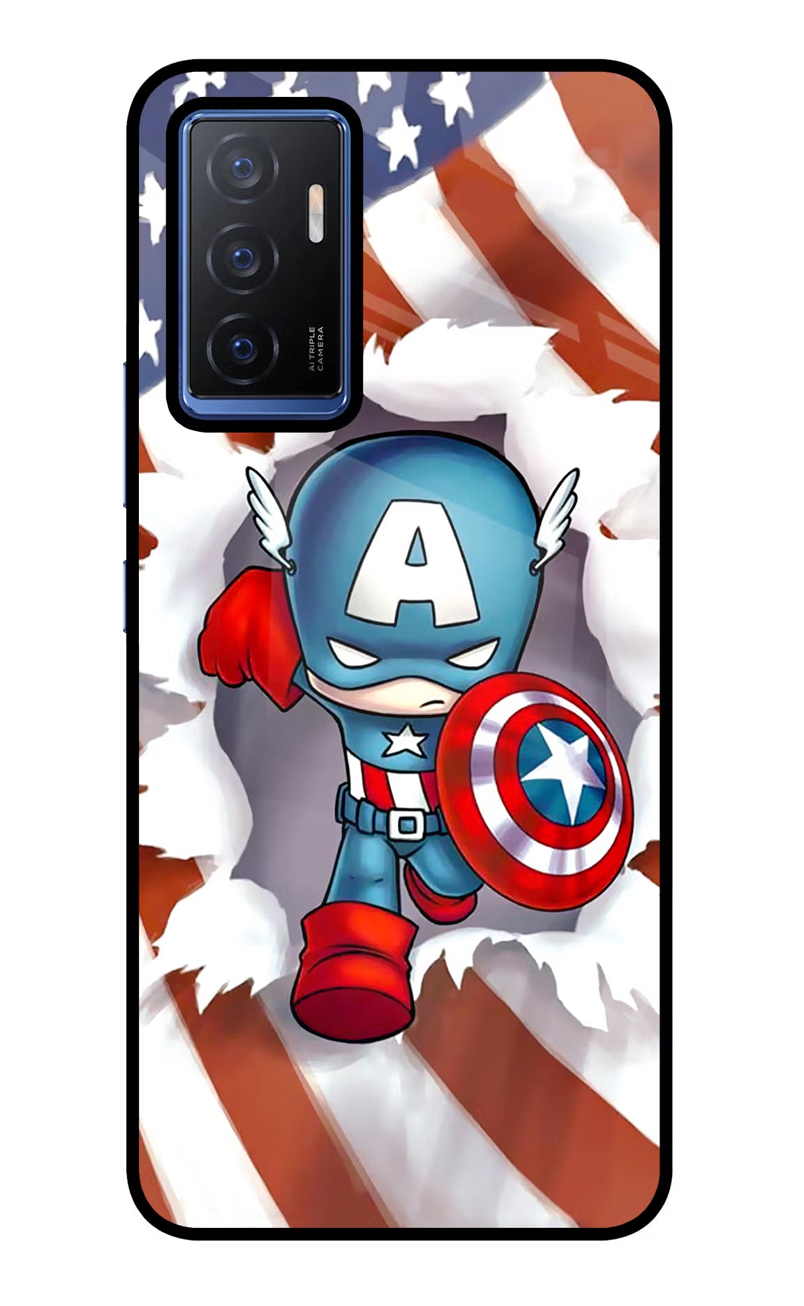 Captain America Vivo V23E 5G Glass Case - Captain America Vivo V23E 5G Glass Case Captain America Vivo V23E 5G Glass Case